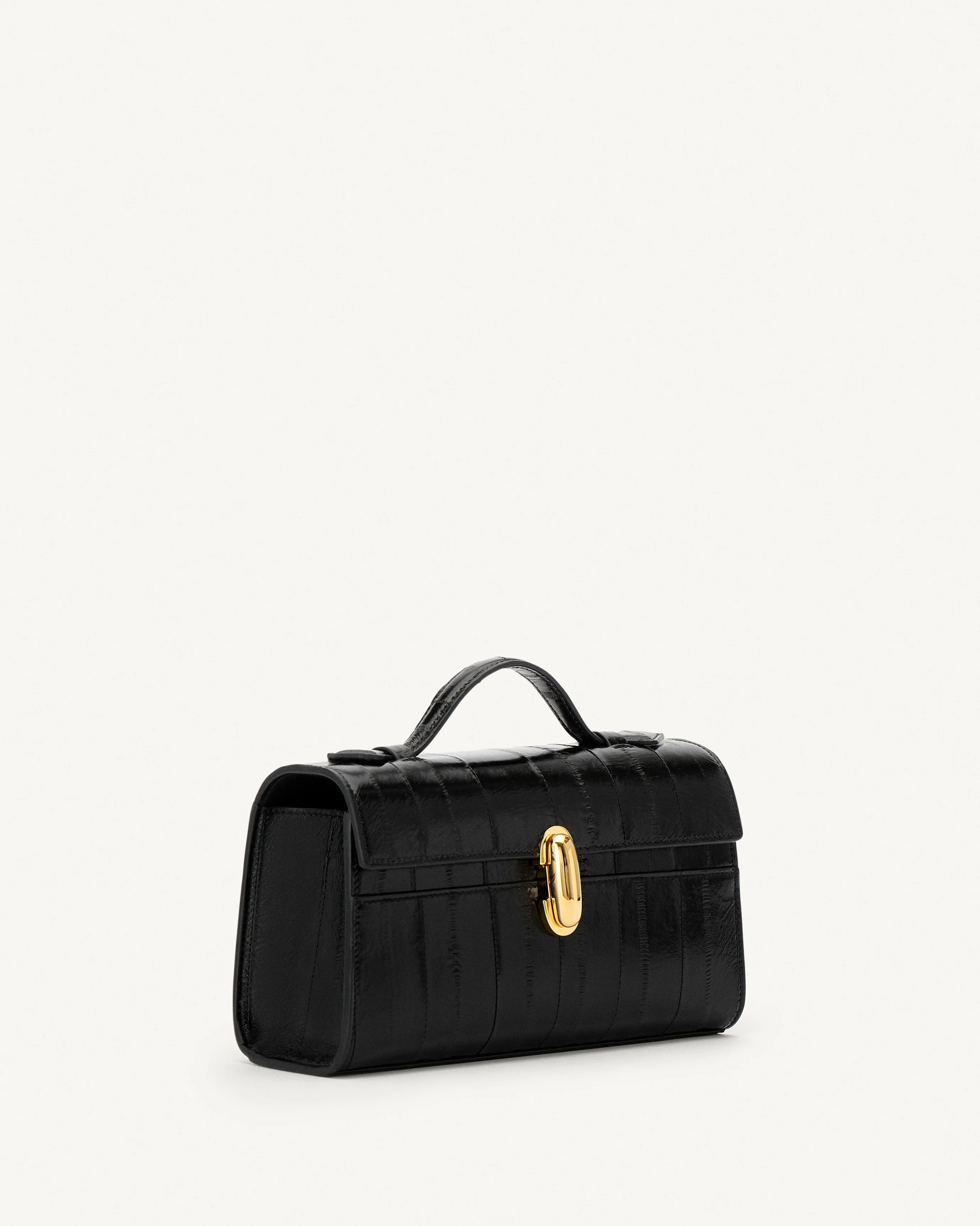 SAVETTE - Symmetry Pochette in Black Eel - Image 2
