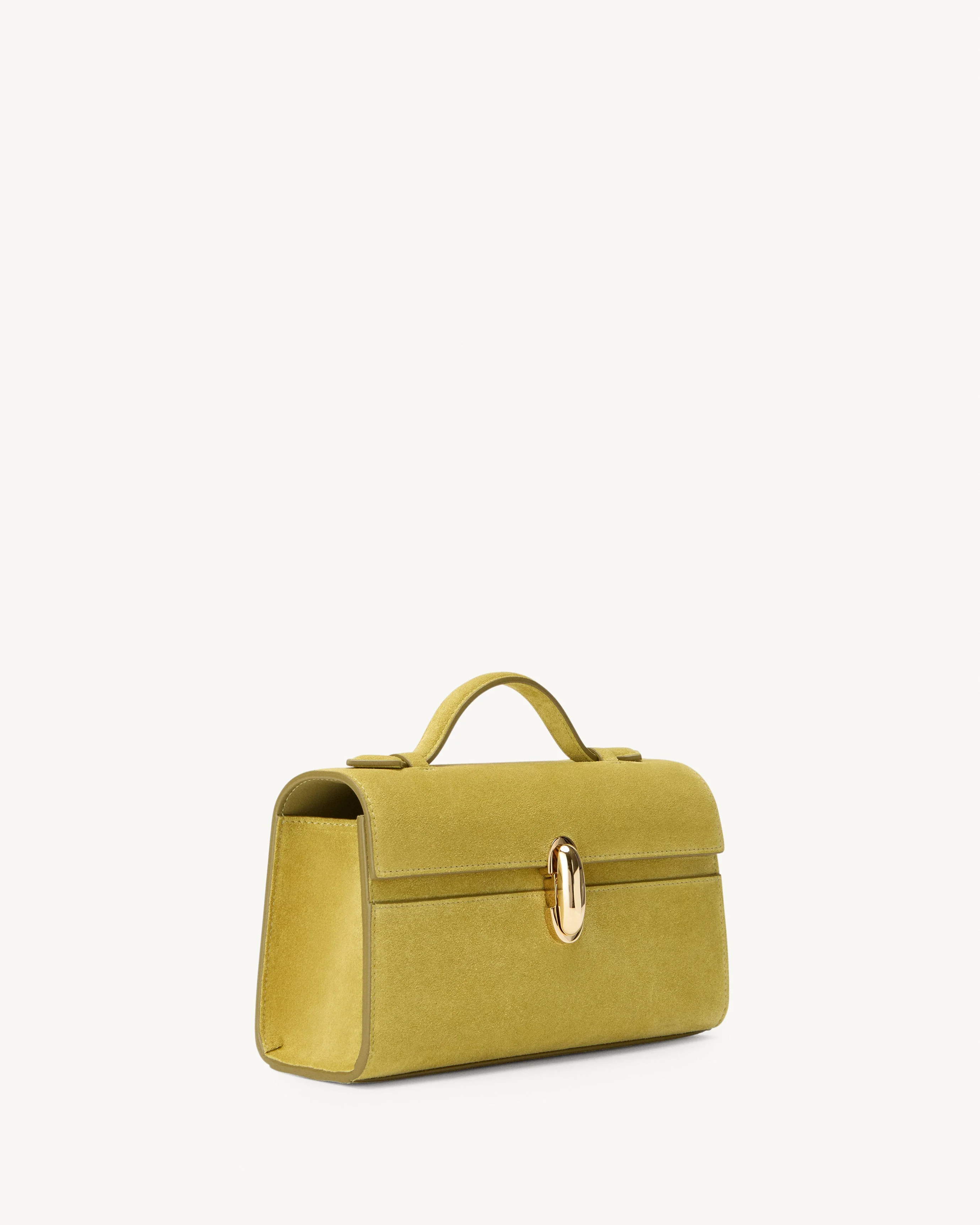SAVETTE - Symmetry Pochette in Chartreuse Suede - Image 2
