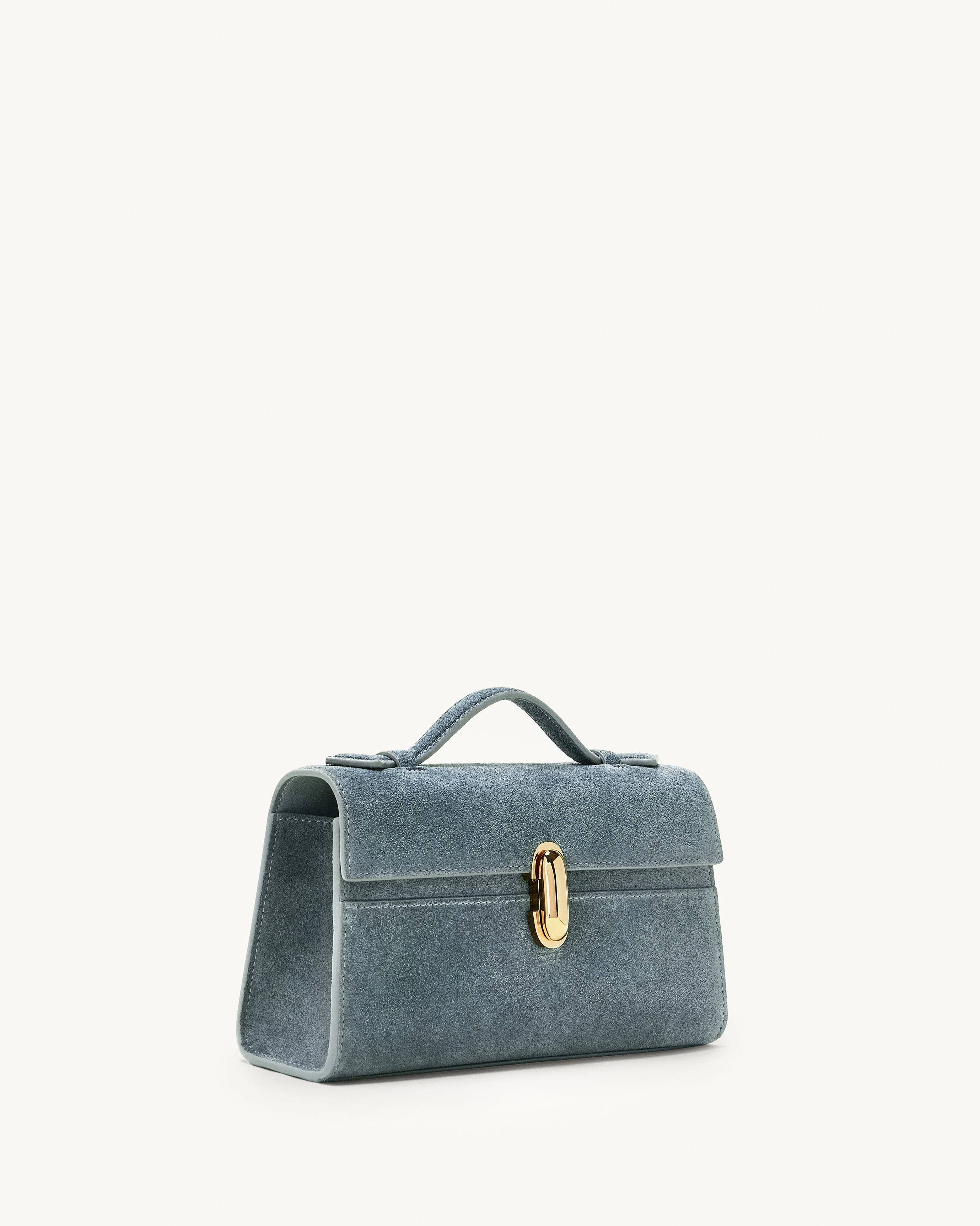 SAVETTE - Symmetry Pochette in Denim Suede - Image 2