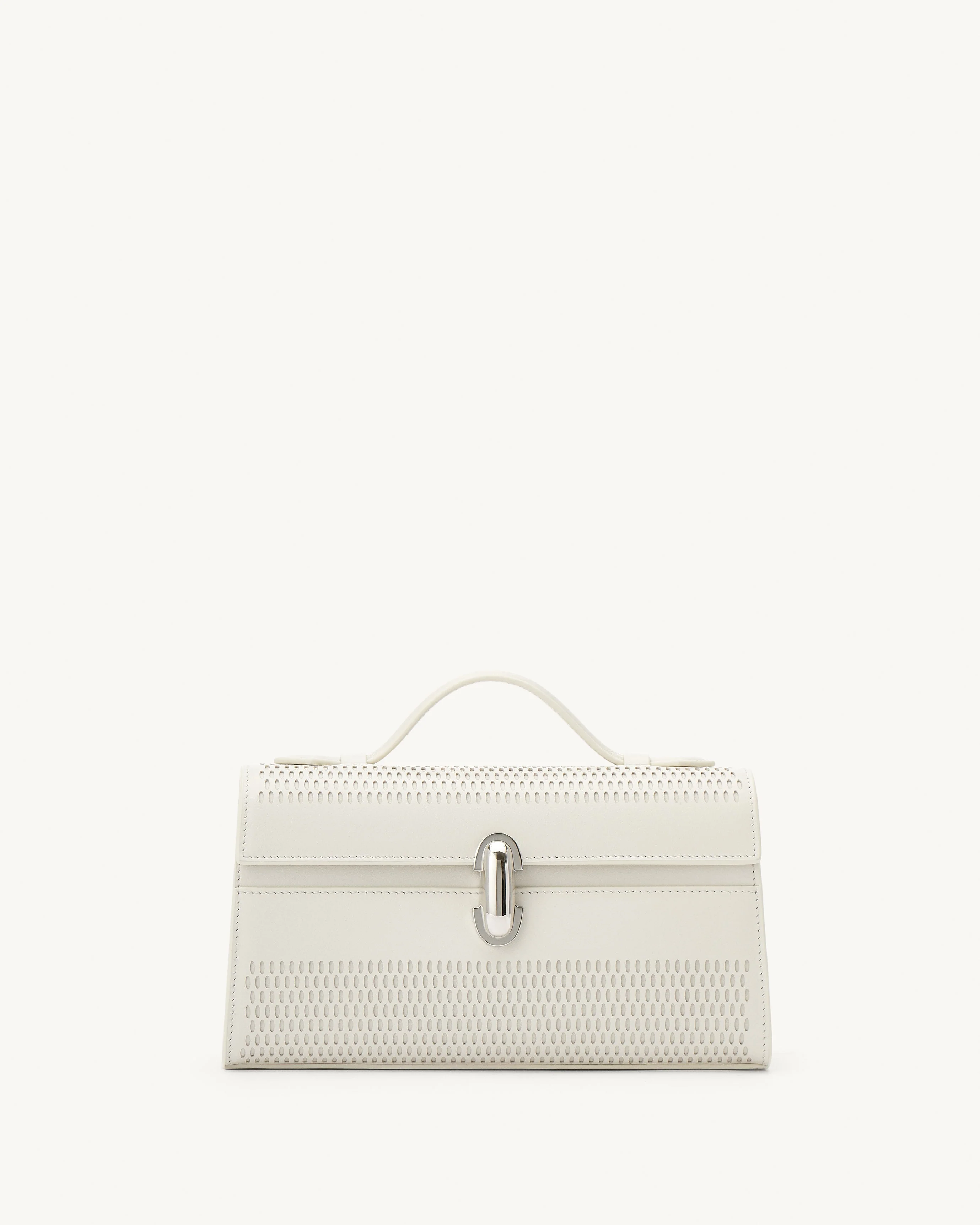 SAVETTE - Symmetry Pochette in Ivory Lasercut