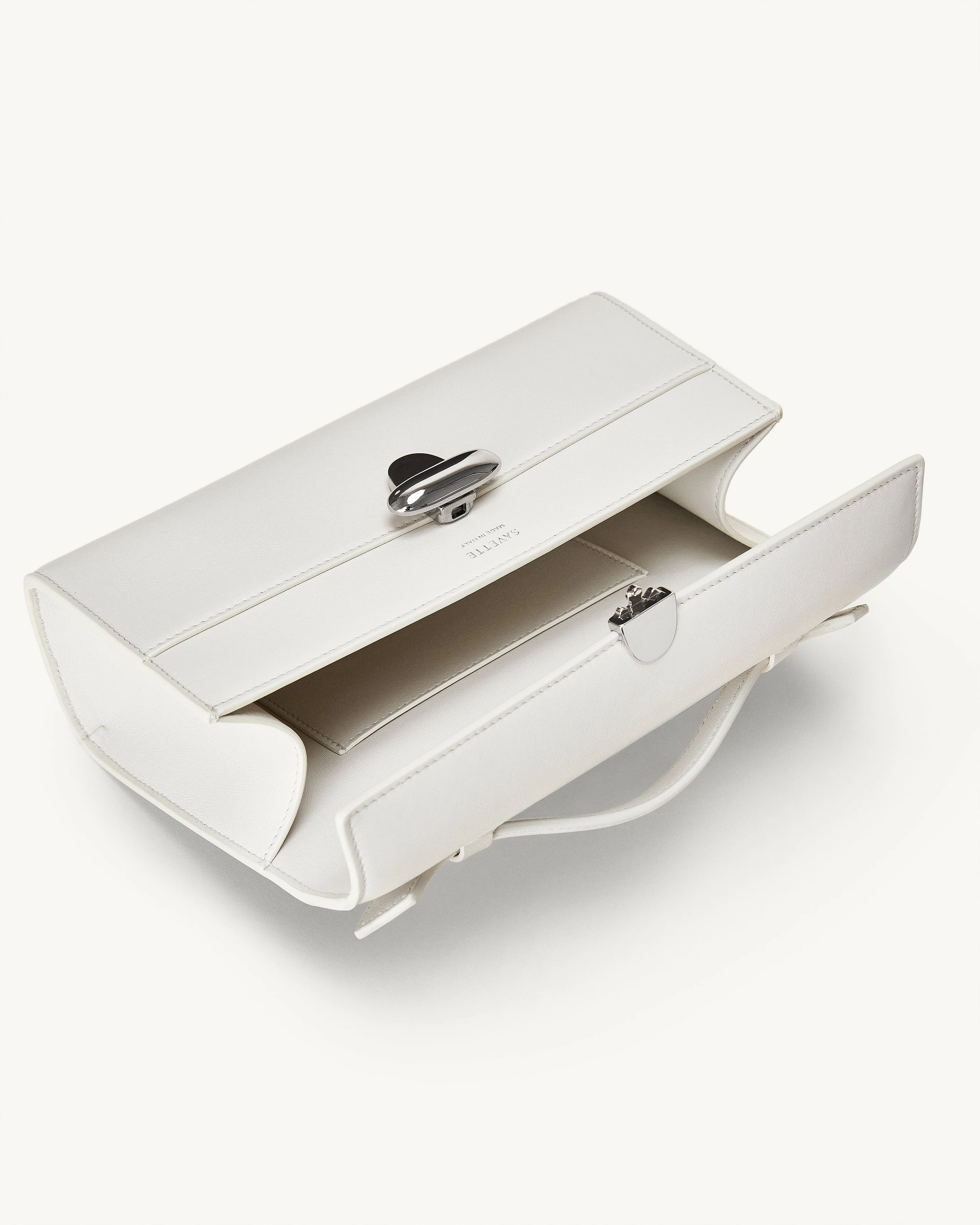 SAVETTE - Symmetry Pochette in Ivory Leather - Image 3