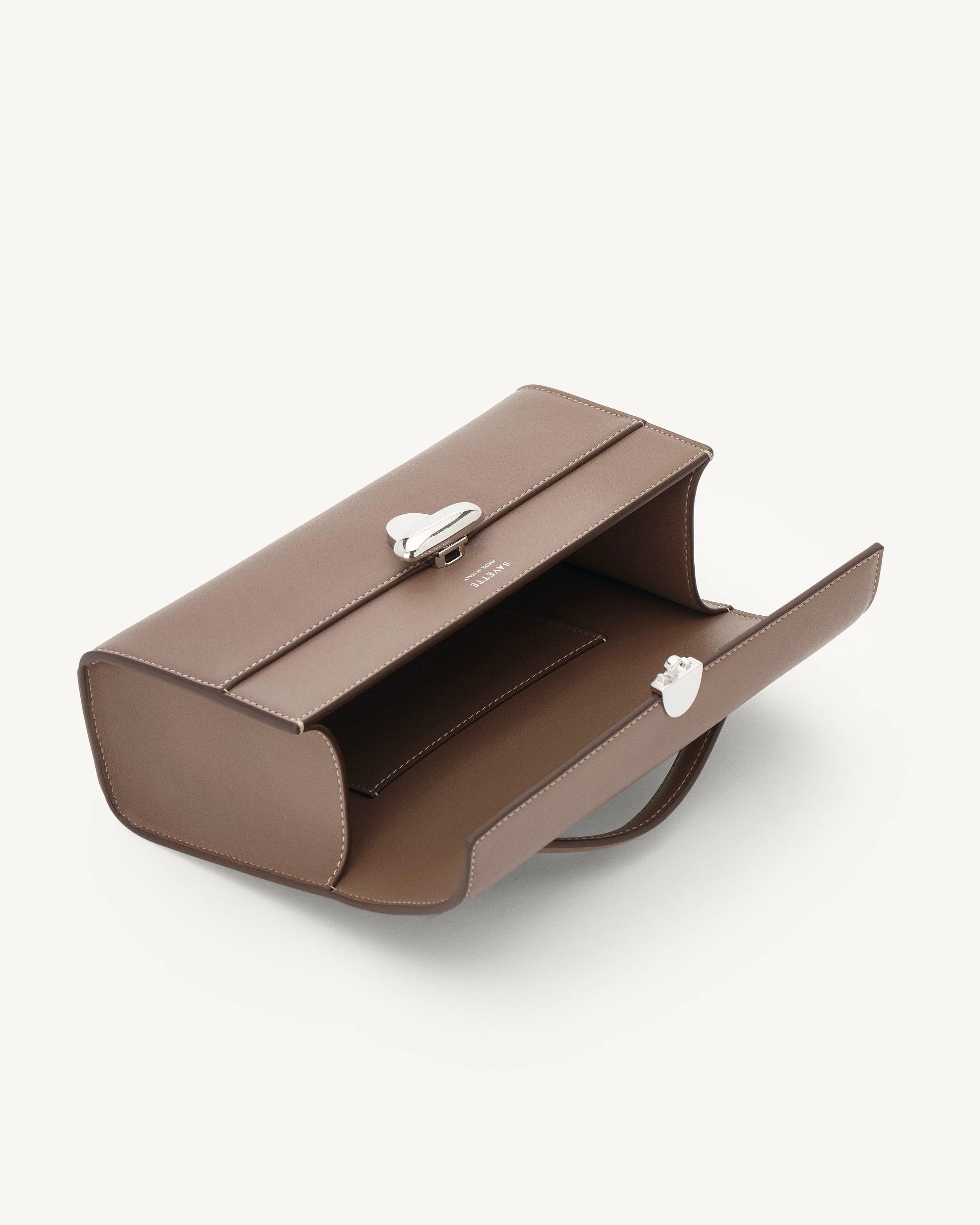 SAVETTE - Symmetry Pochette in Taupe Leather - Image 3