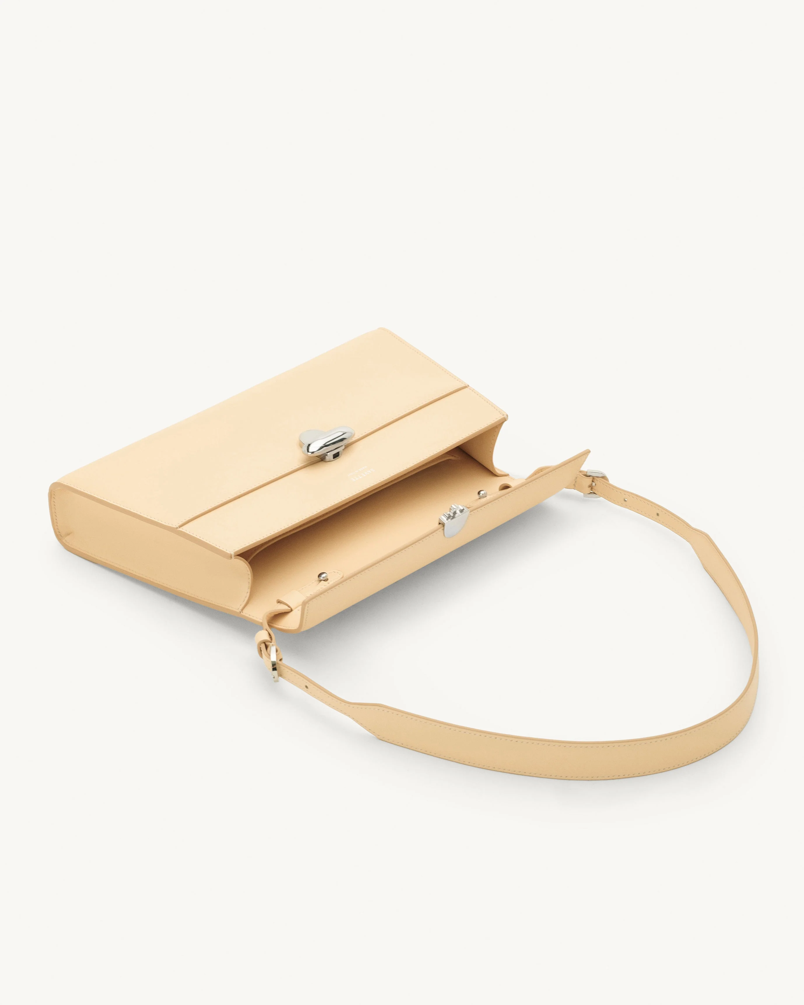 SAVETTE - Symmetry Shoulder Bag in Ecru Leather - Image 3