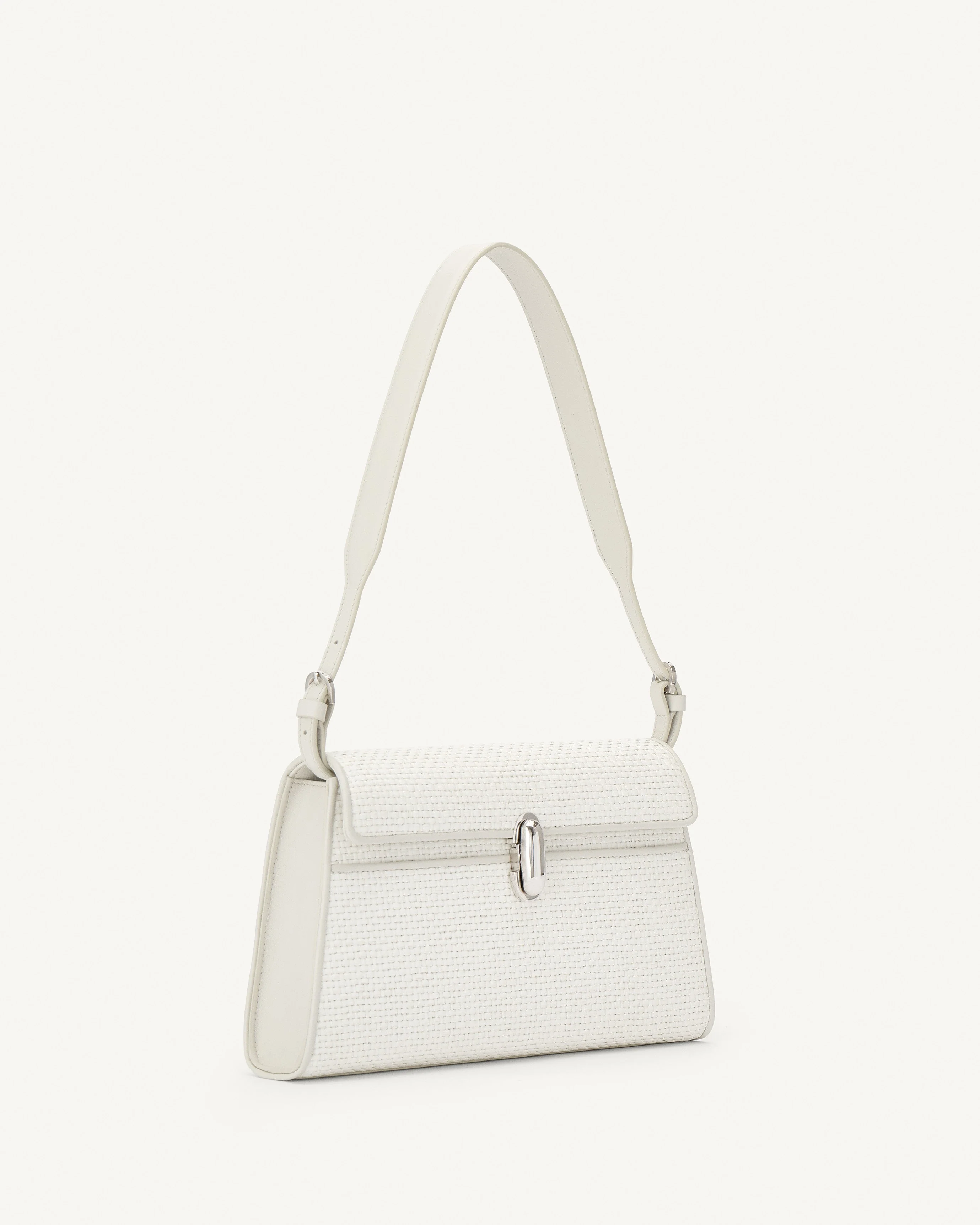 SAVETTE - Symmetry Shoulder Bag in Ivory Raffia - Image 2