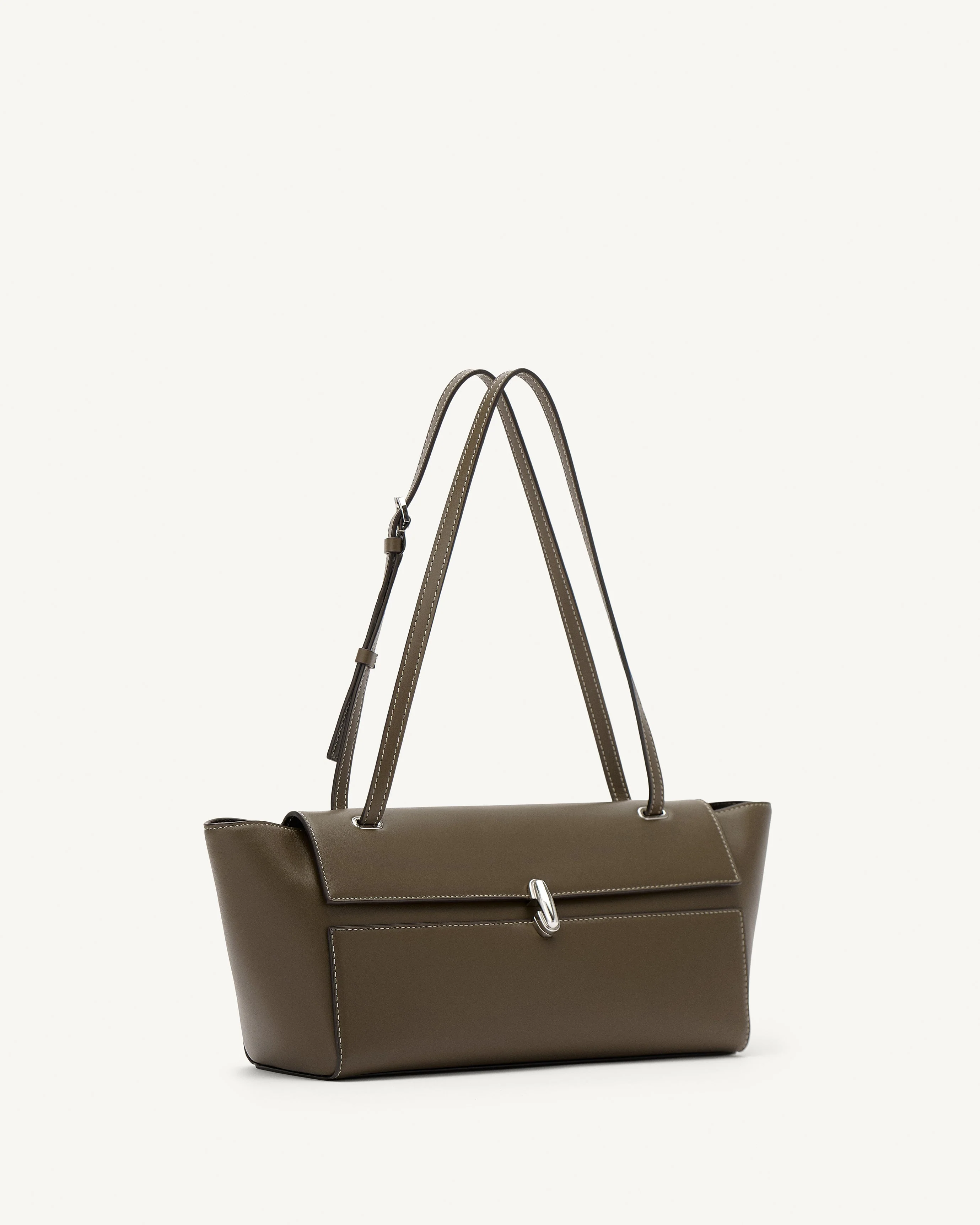SAVETTE - Trapeze Shoulder Bag in Mink Leather - Image 2