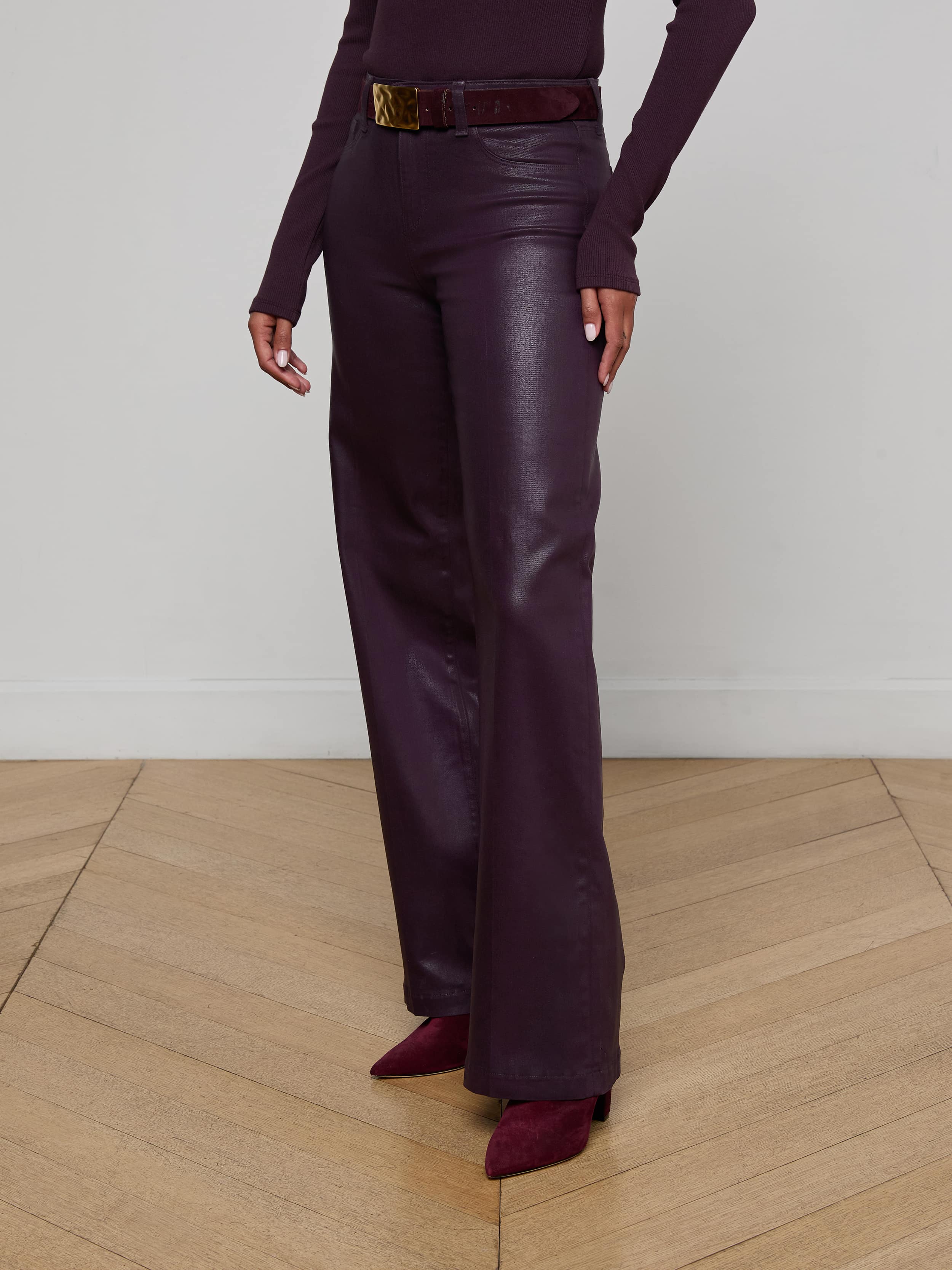 L'AGENCE - Scottie Coated Wide - Leg Jean - Image 3