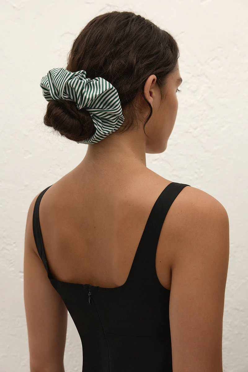 Faithfull - Hair Scrunchie Green Stripe - Image 2
