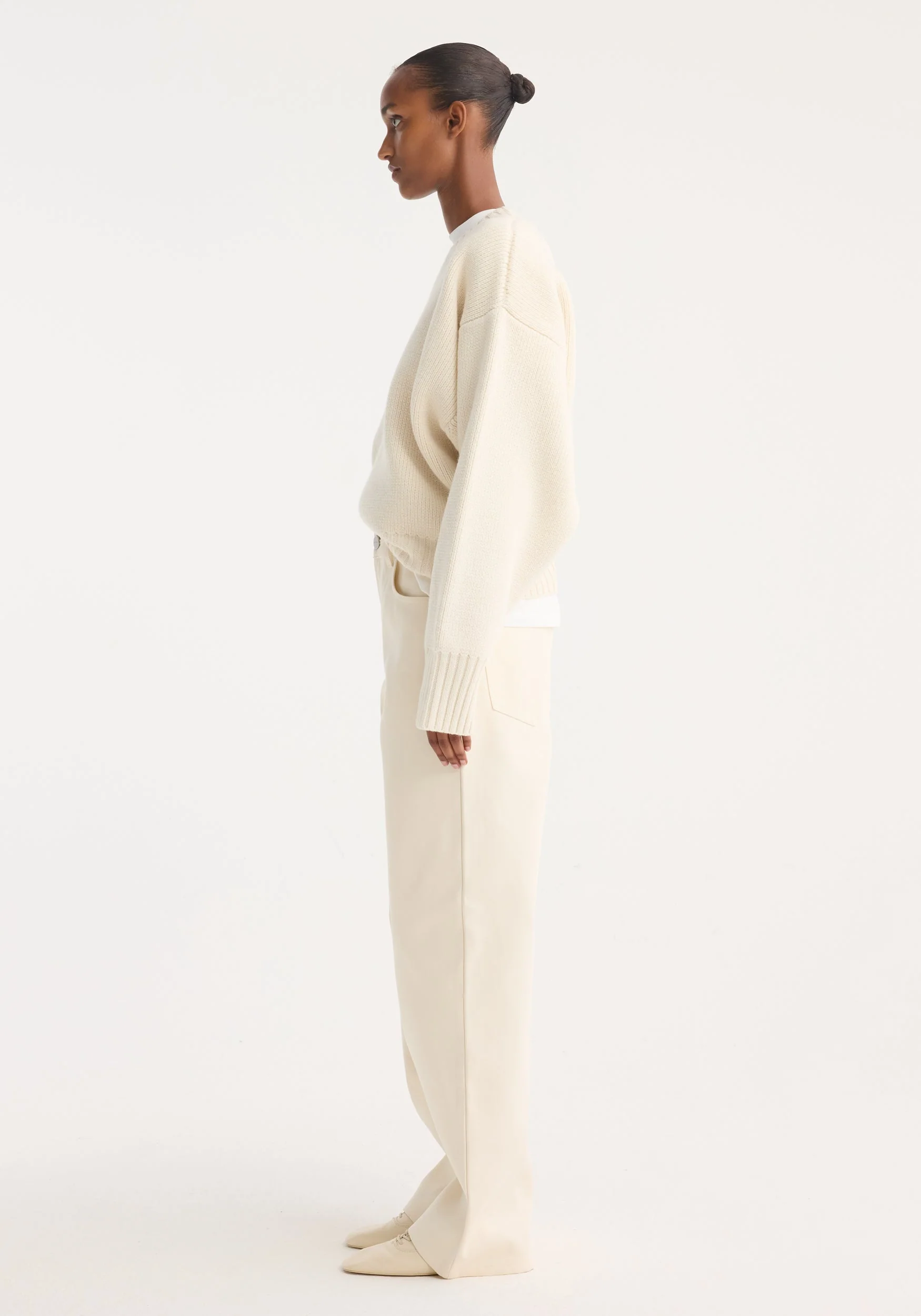 ROHE - Sculptural compact crewneck | off white - Image 4