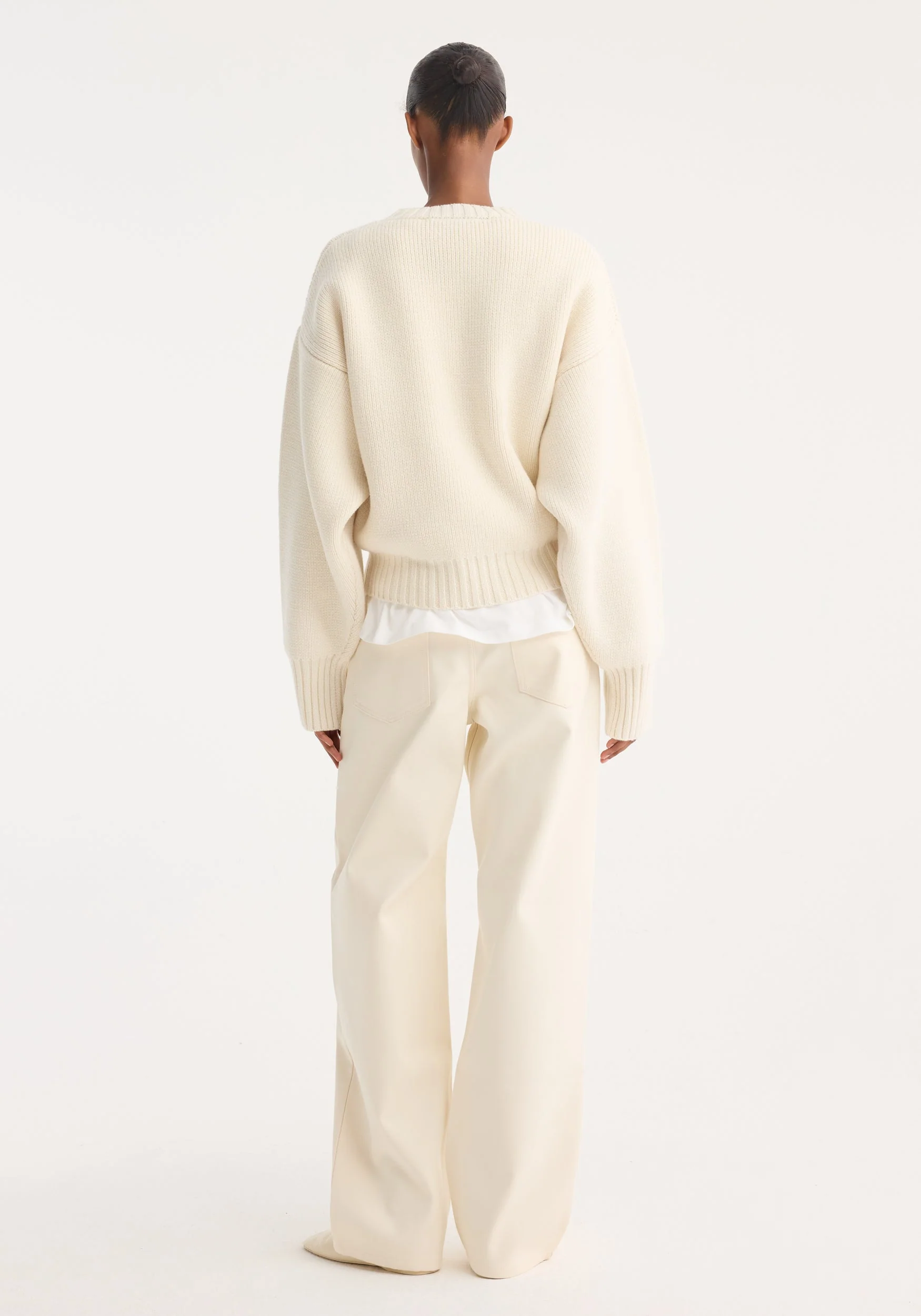 ROHE - Sculptural compact crewneck | off white - Image 5