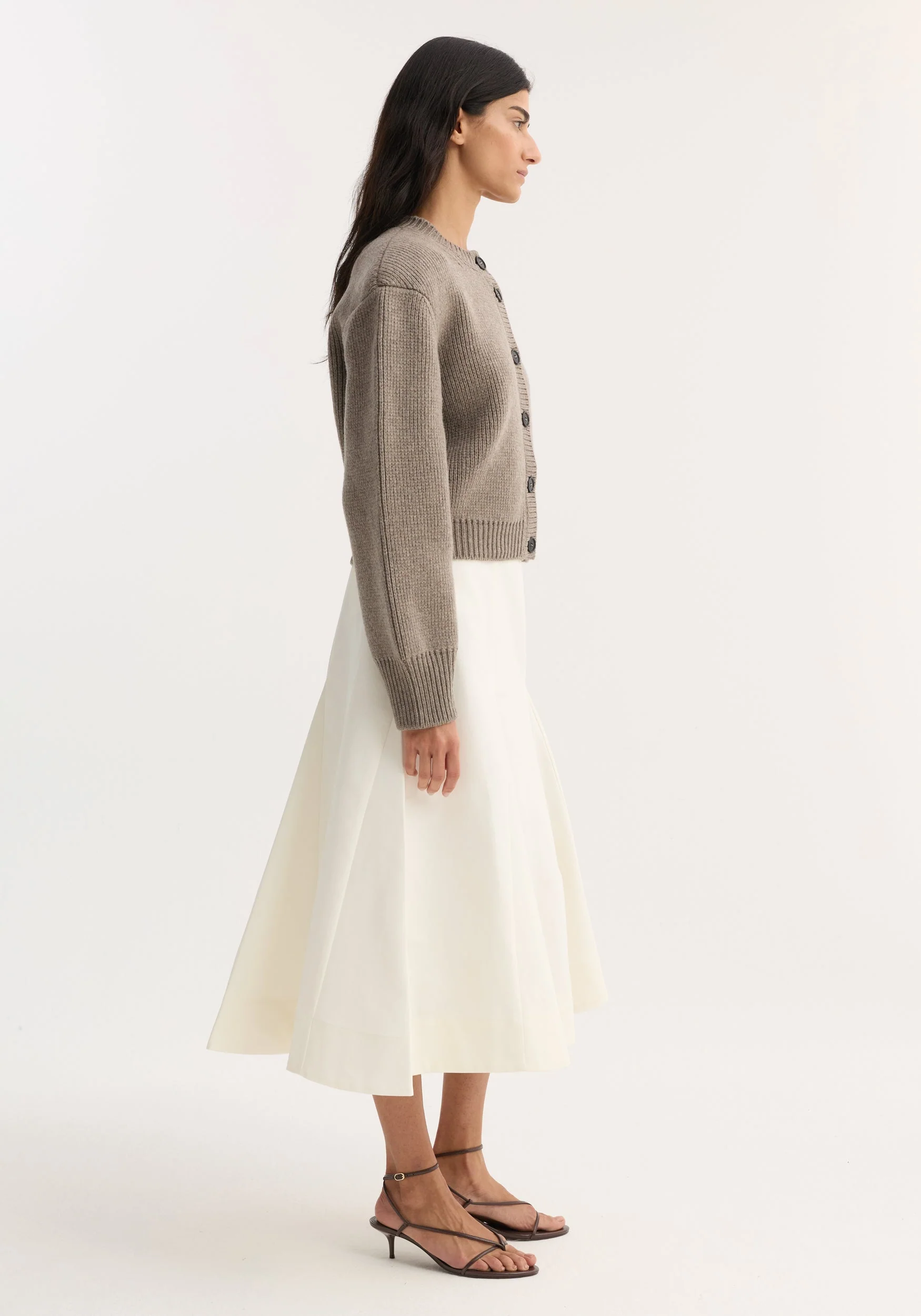 ROHE - Sculptural cotton skirt | paper white - Image 3