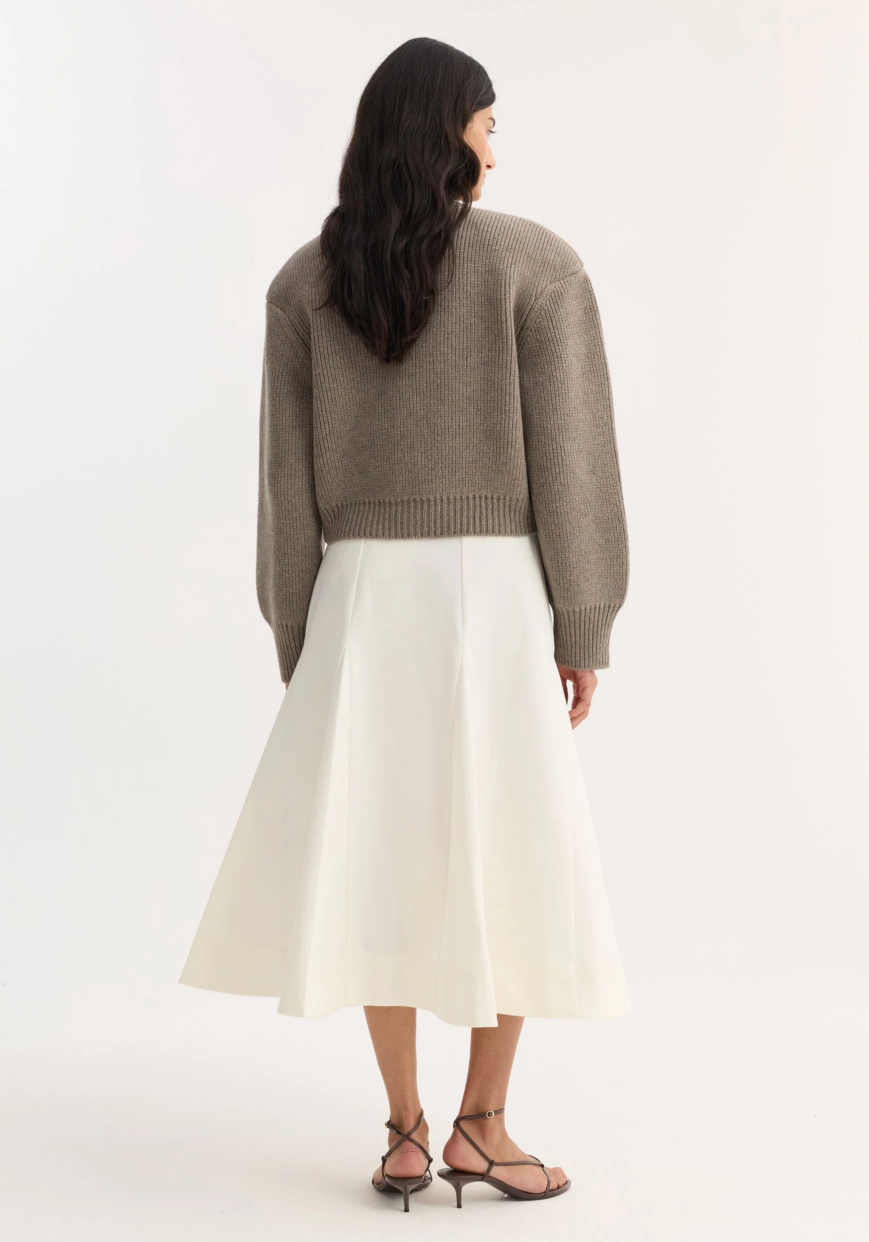 ROHE - Sculptural cotton skirt | paper white - Image 4