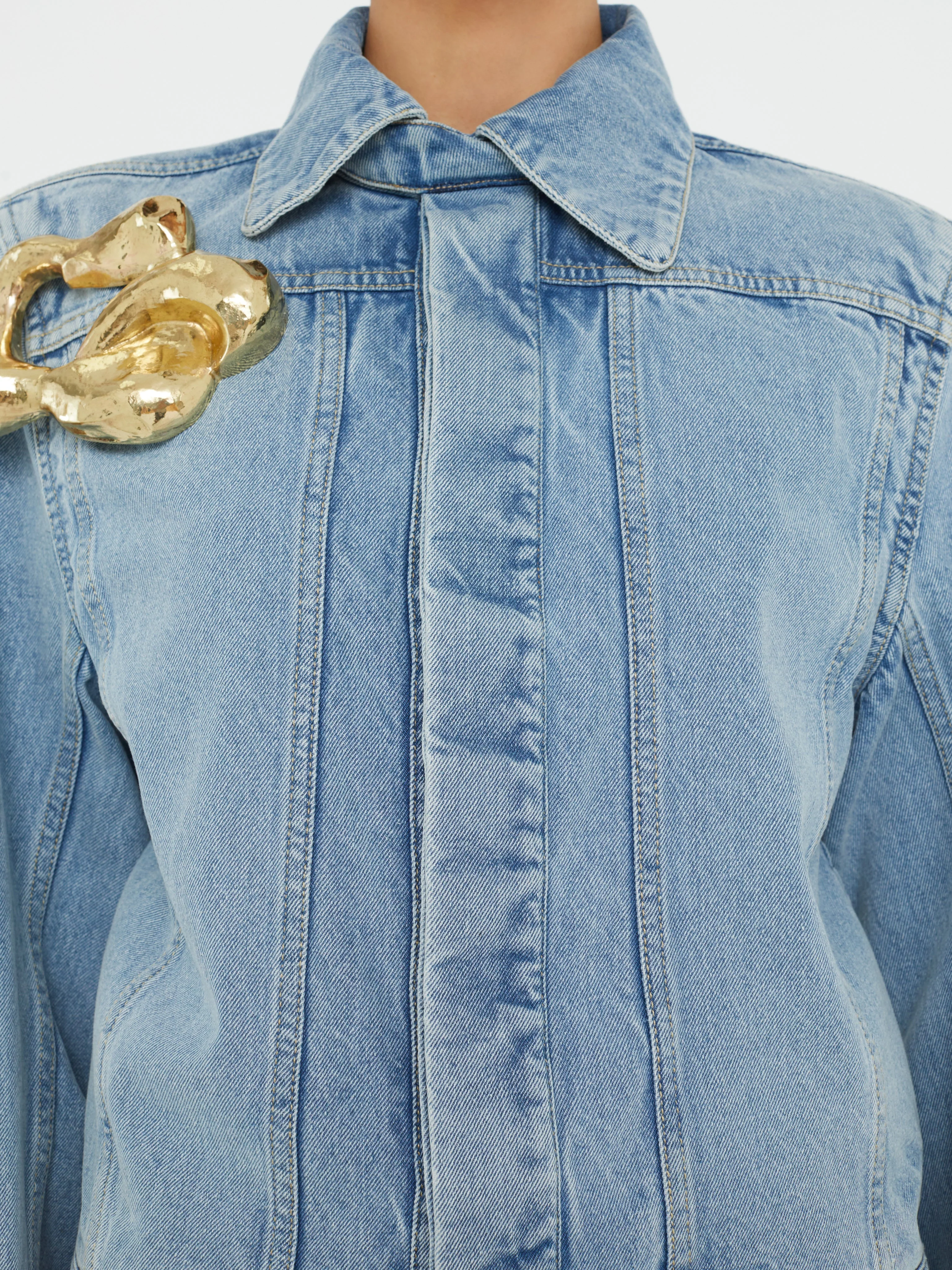 Christopher Esber - Sculptured Corsage Denim Jacket - Image 5