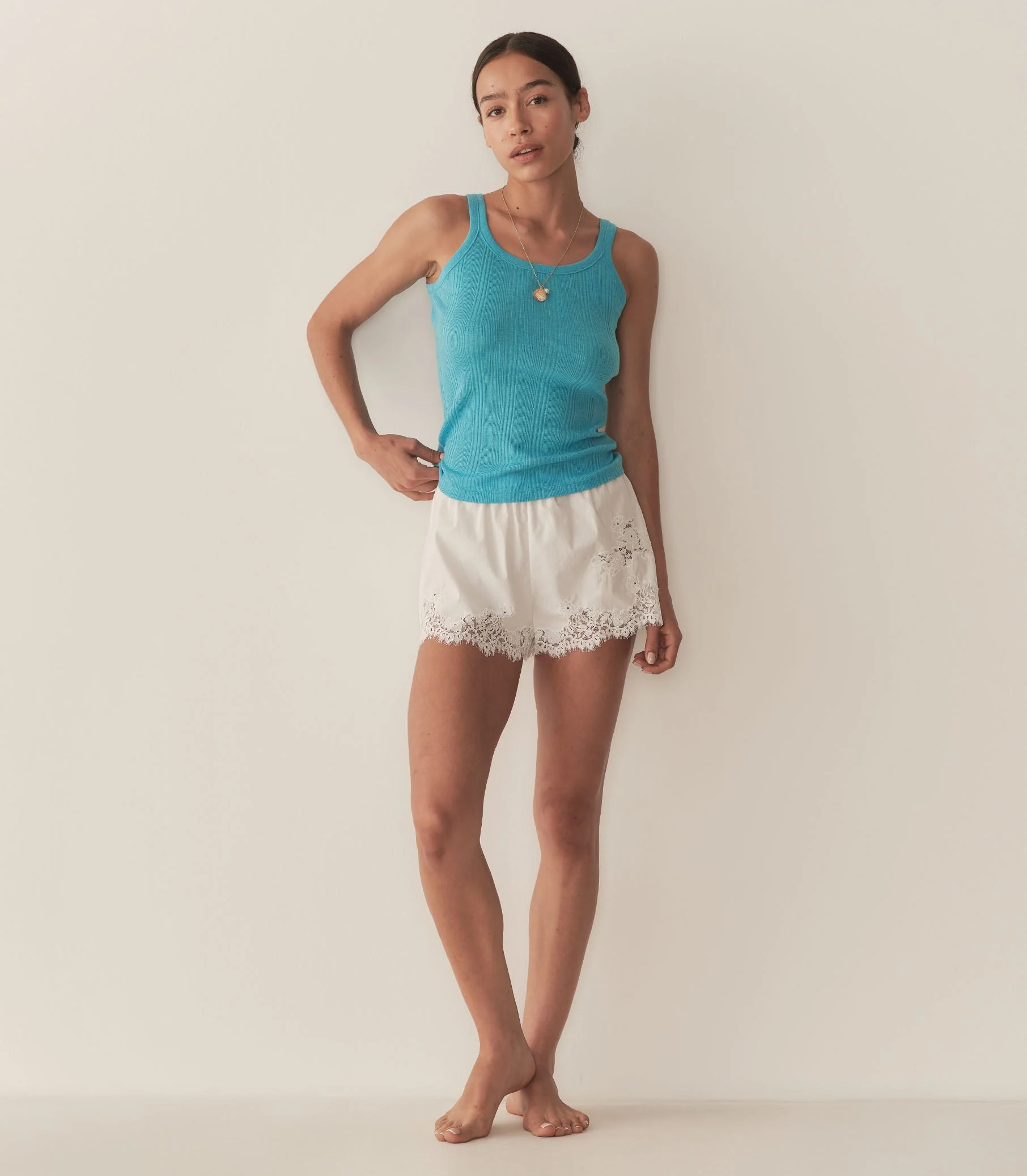 DÔEN - SEINE CASHMERE TANK -- MEDITERRANEAN SEA - Image 2
