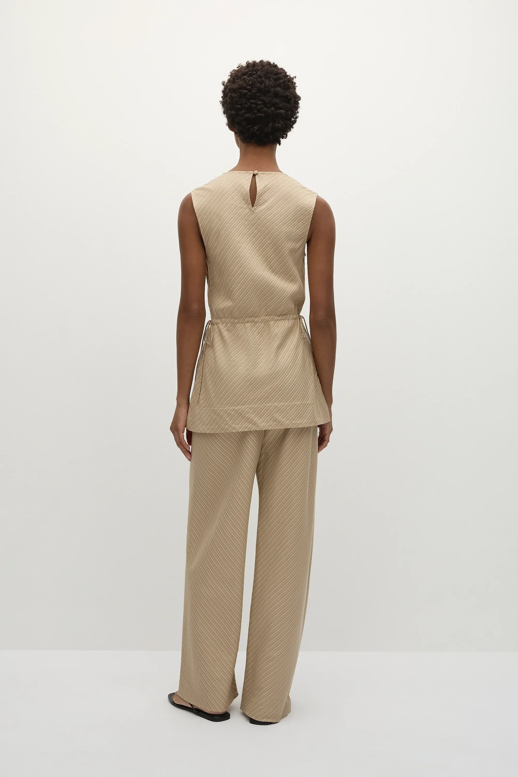 Faithfull - Selan Pant Pinstripe Fawn White - Final Sale - Image 4