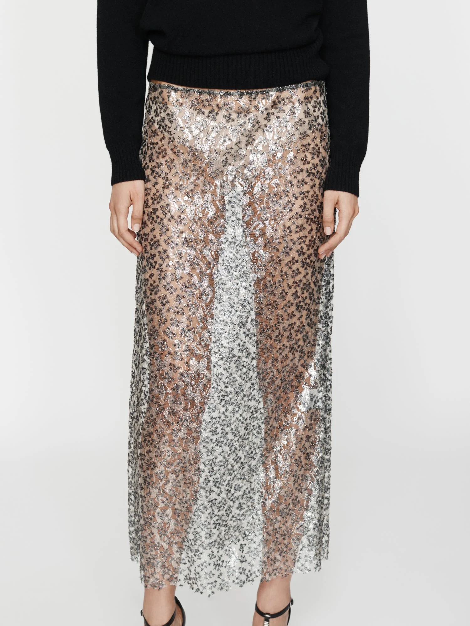Christopher Esber - Sequinned Lace Column Skirt - Image 5