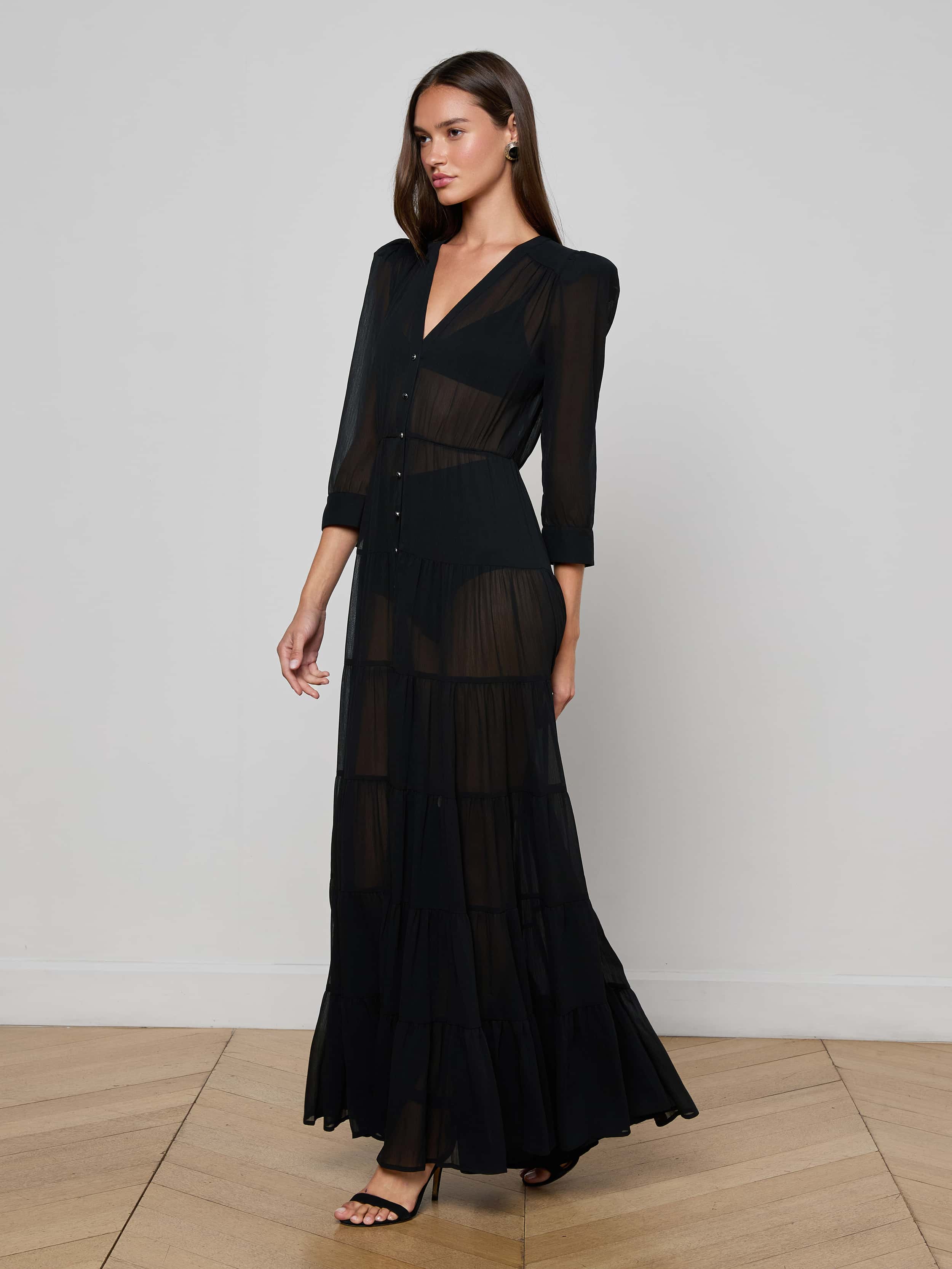 L'AGENCE - Seraphina Tiered Maxi Dress - Image 2