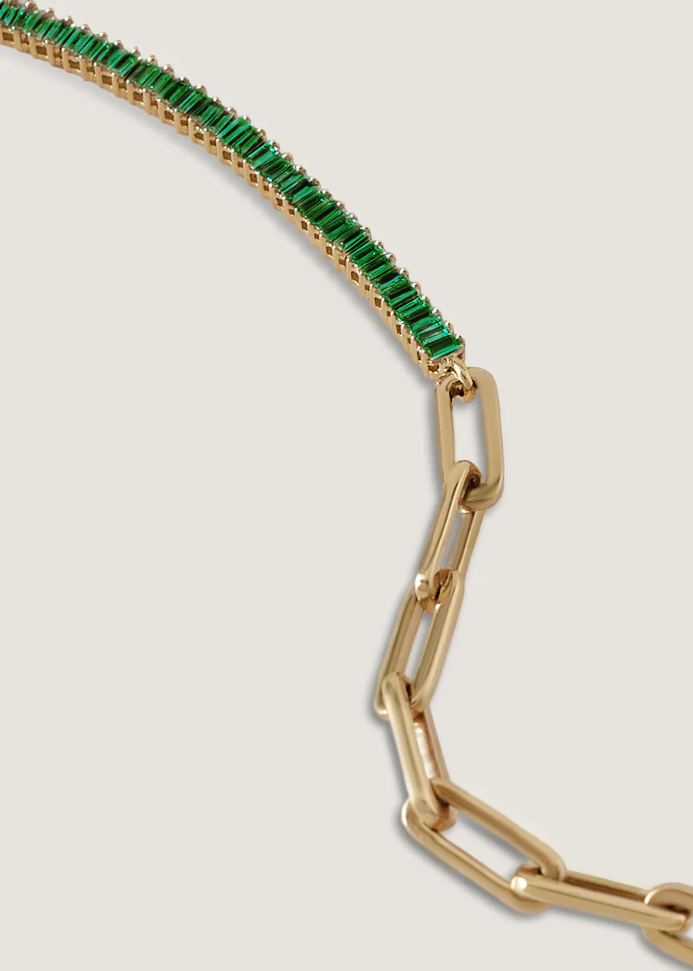 Kinn - Serena Baguette Tennis Link Bracelet Emerald - Image 7