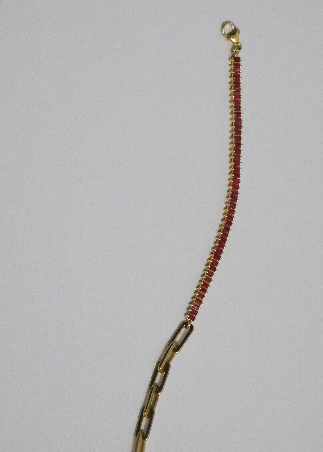 Kinn - Serena Baguette Tennis Link Bracelet Ruby - Image 4