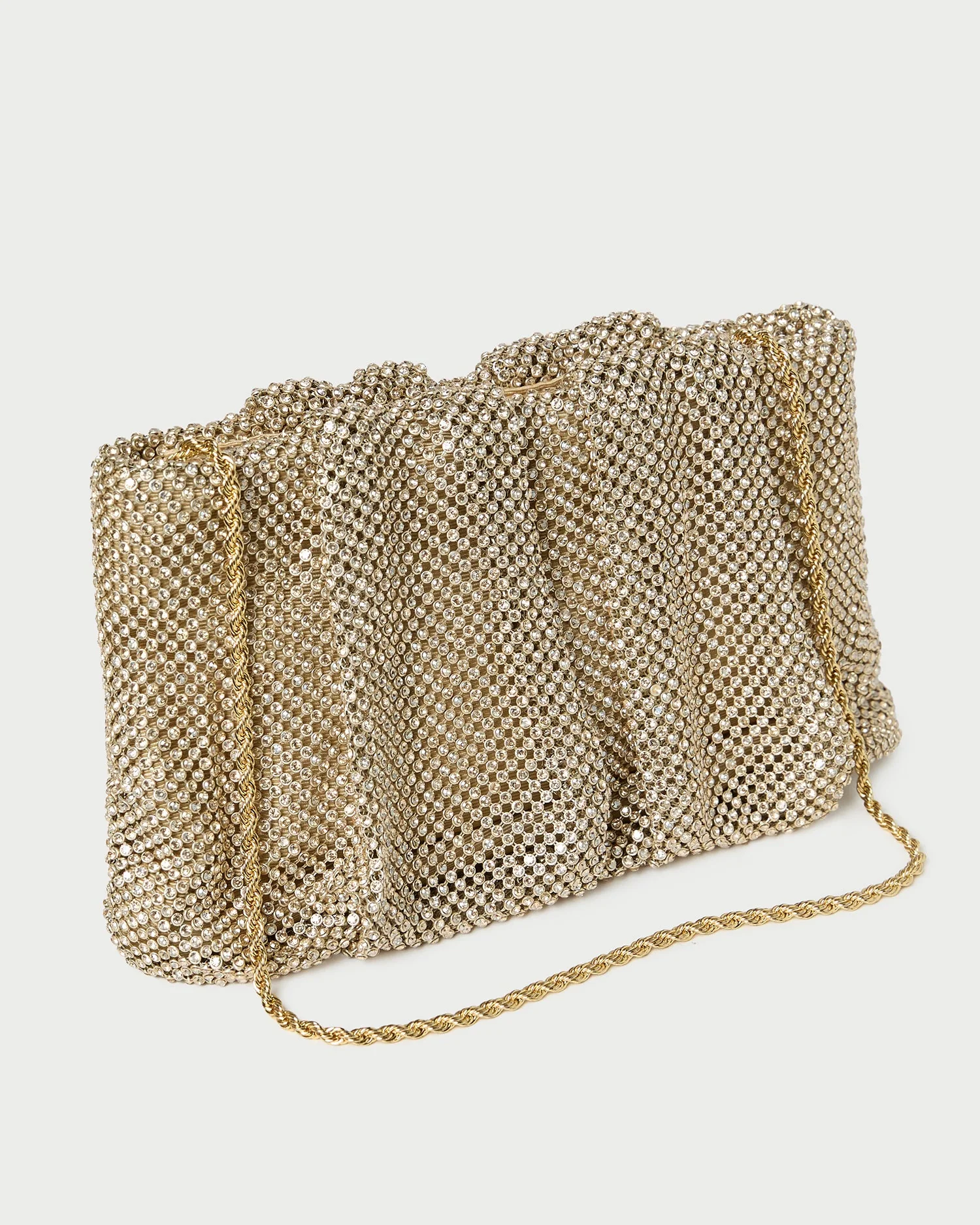 Loeffler Randall - Serena Gold Diamanté Gathered Clutch - Image 2