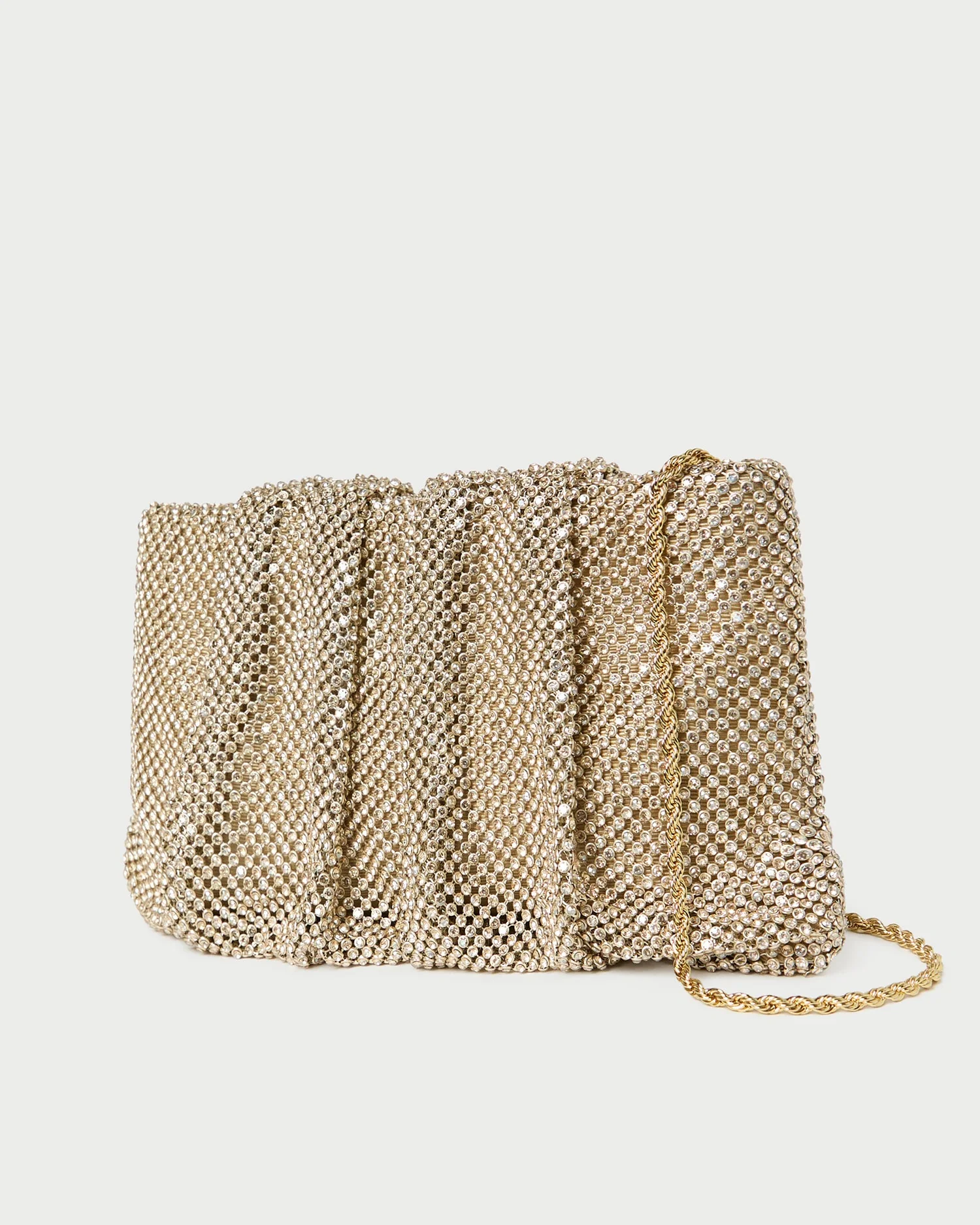 Loeffler Randall - Serena Gold Diamanté Gathered Clutch - Image 3