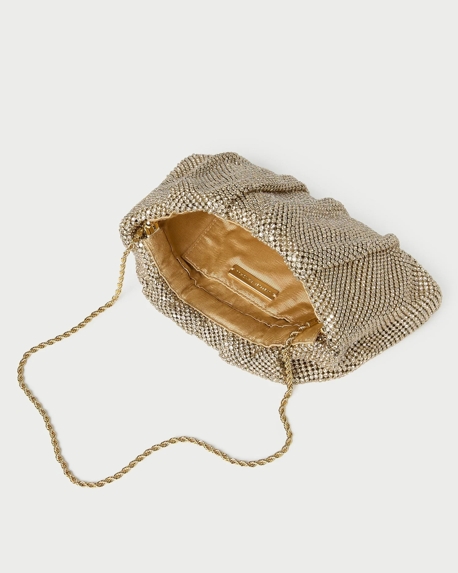 Loeffler Randall - Serena Gold Diamanté Gathered Clutch - Image 4
