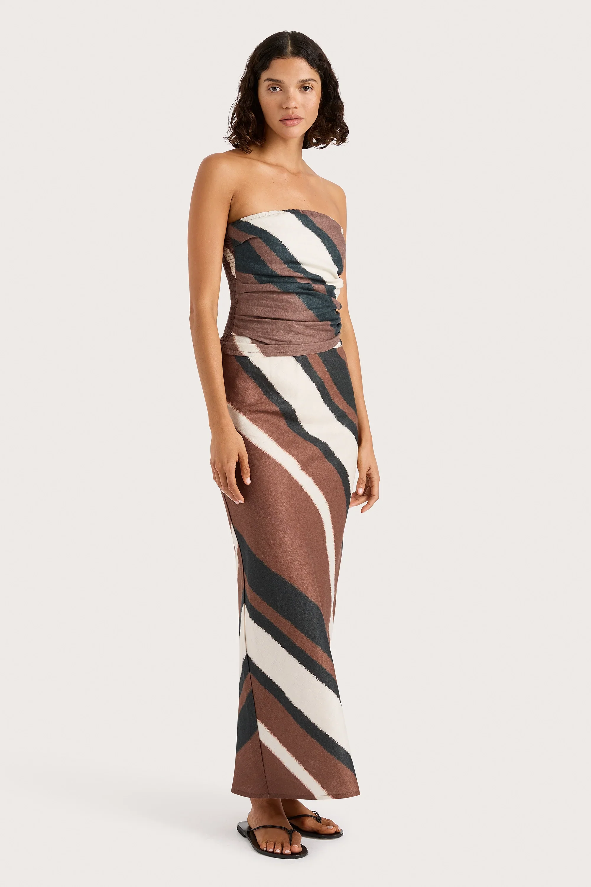 Faithfull - Setubal Top Futura Stripe Chocolate - Final Sale