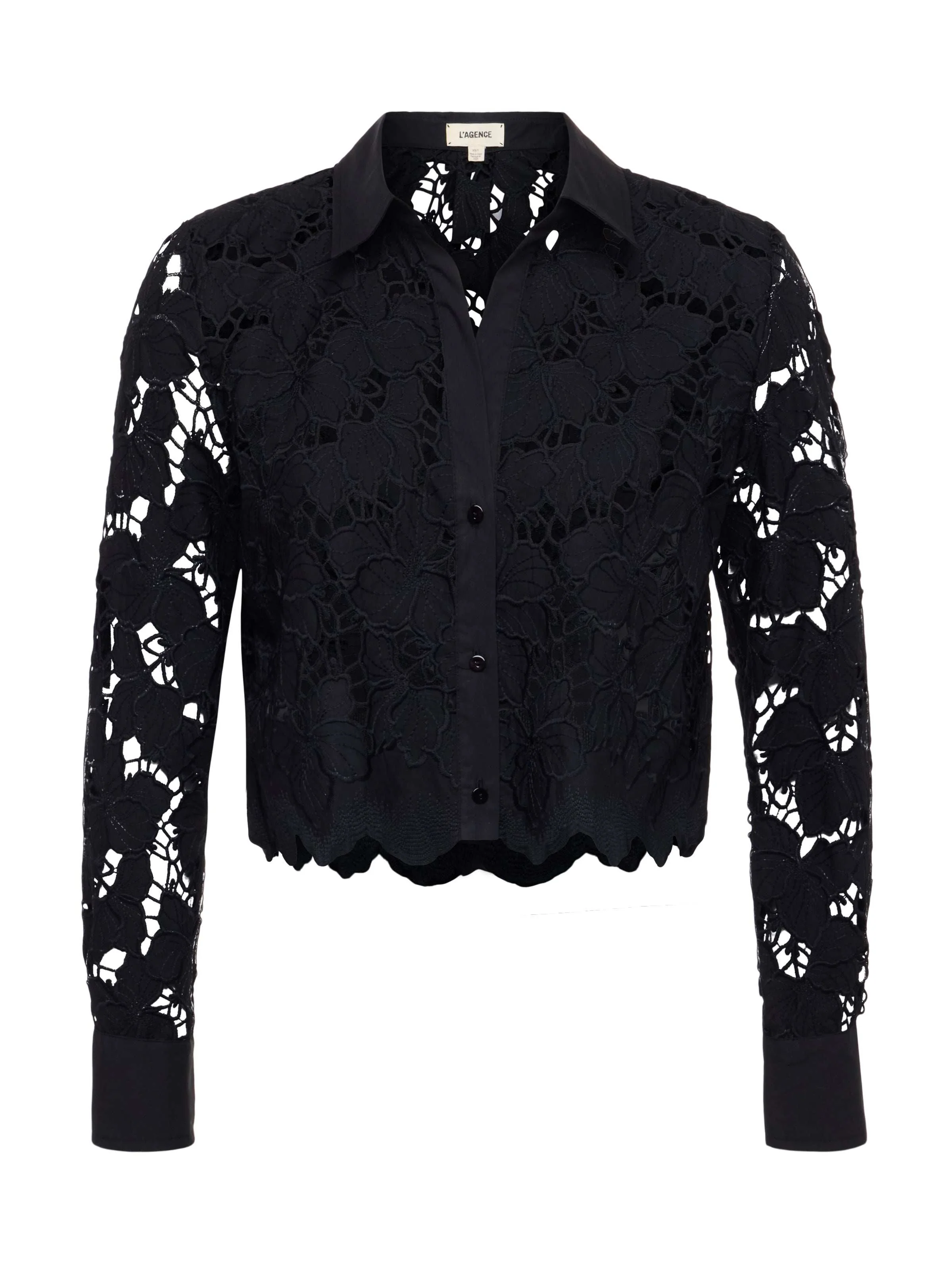 L'AGENCE - Seychelle Cropped Eyelet Blouse - Image 16