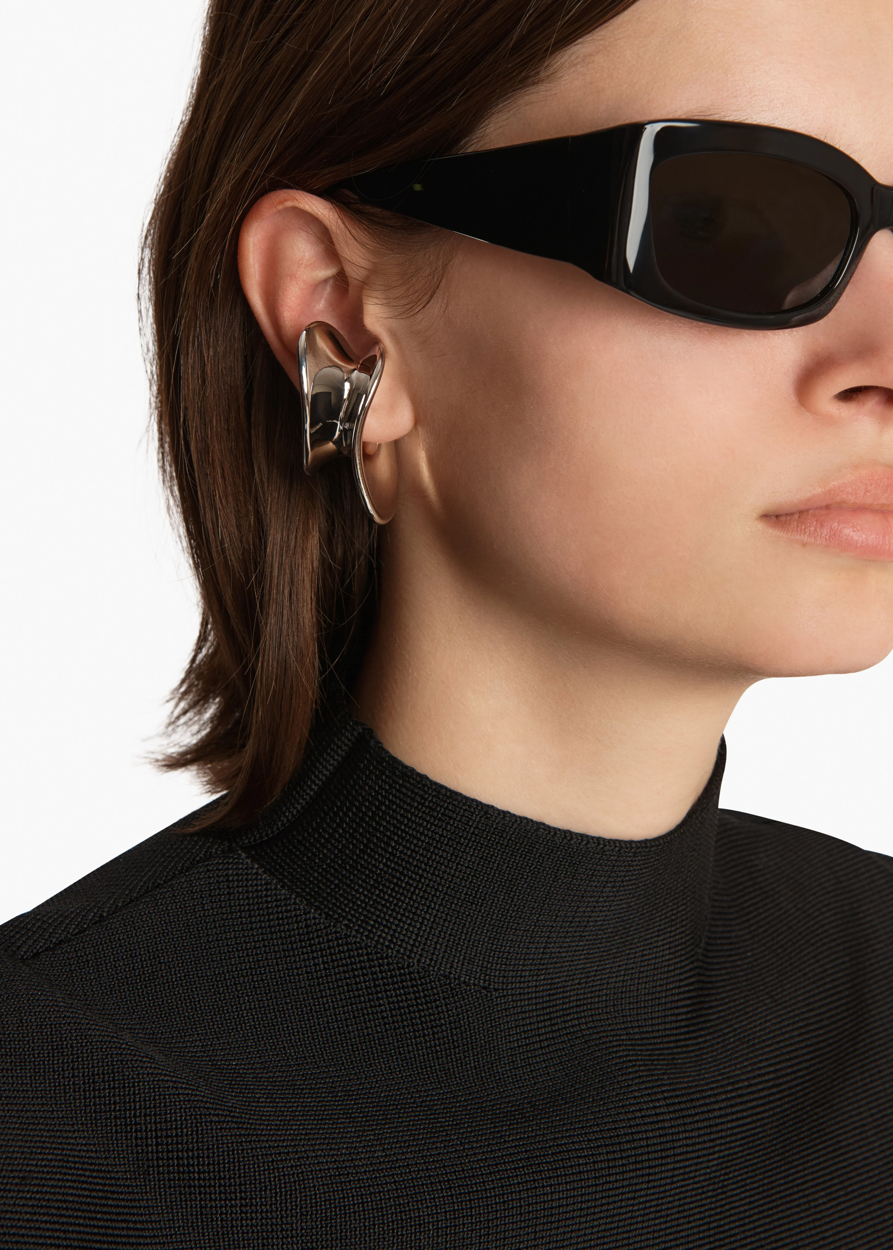 Khaite - Shadow Right Ear Cuff in Silver - Image 3