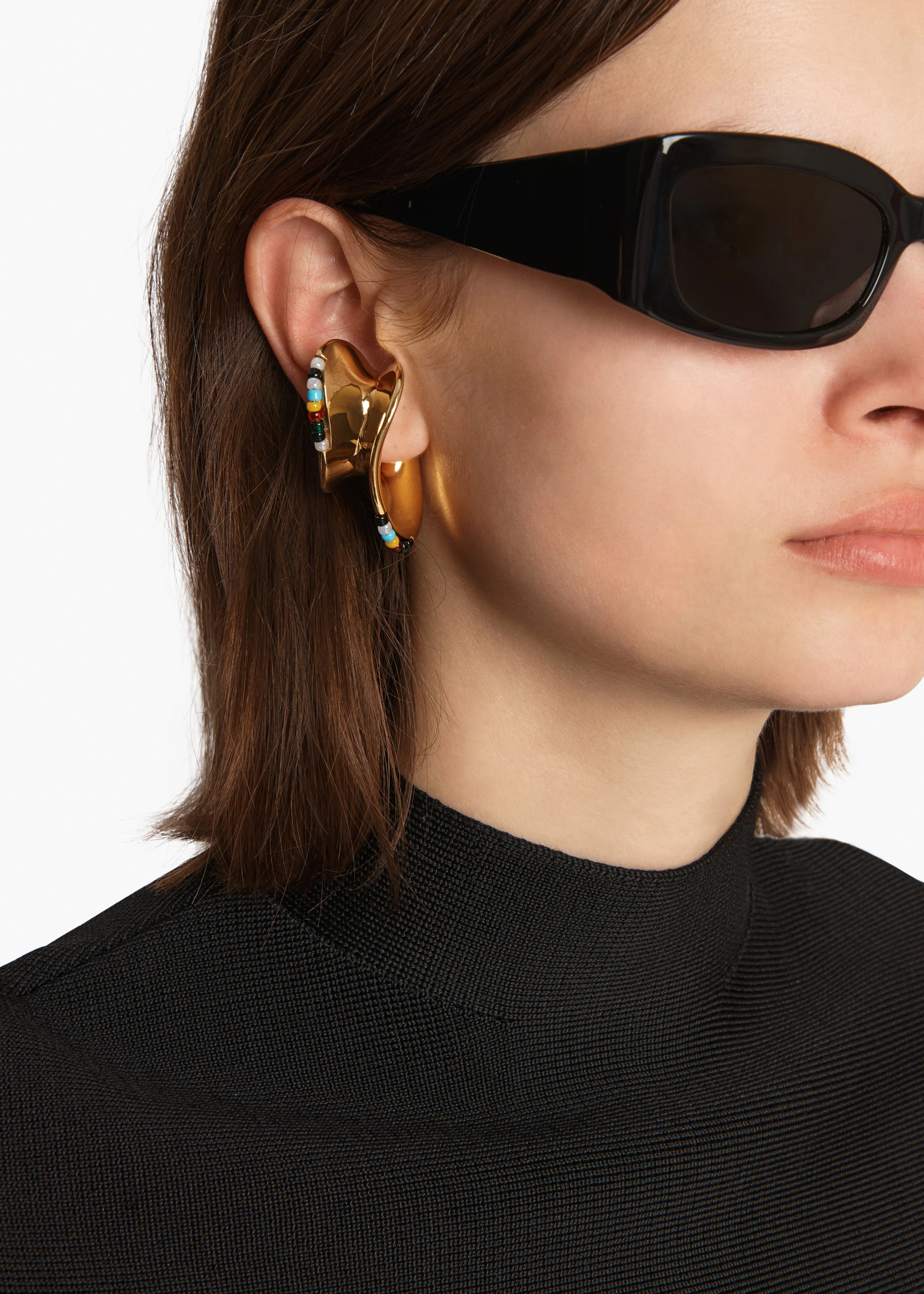 Khaite - Shadow Right Ear Cuff with Beads in Gold - Image 3