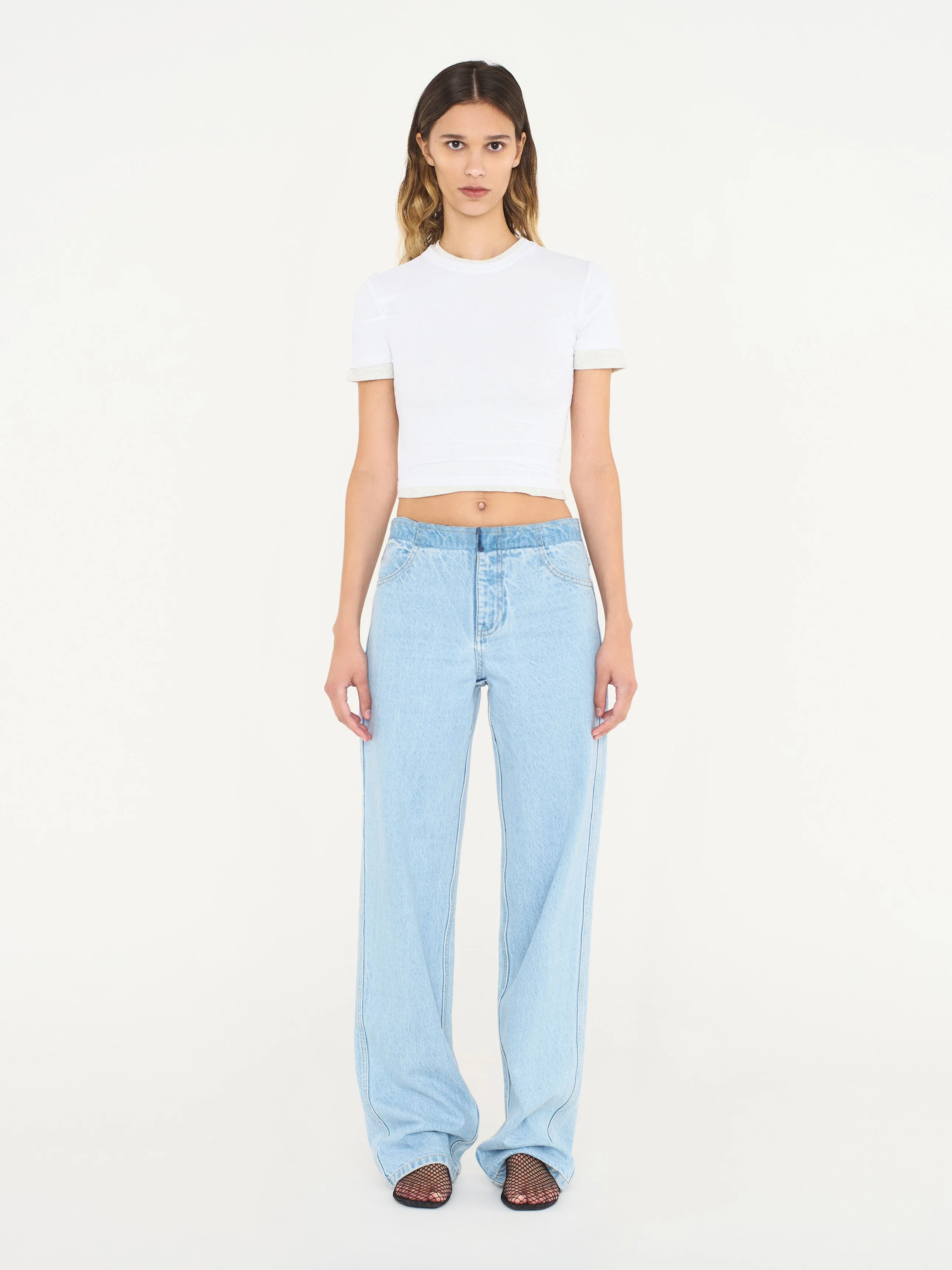 Christopher Esber - Sheer Overlay Loophole Rib Tee - Image 2