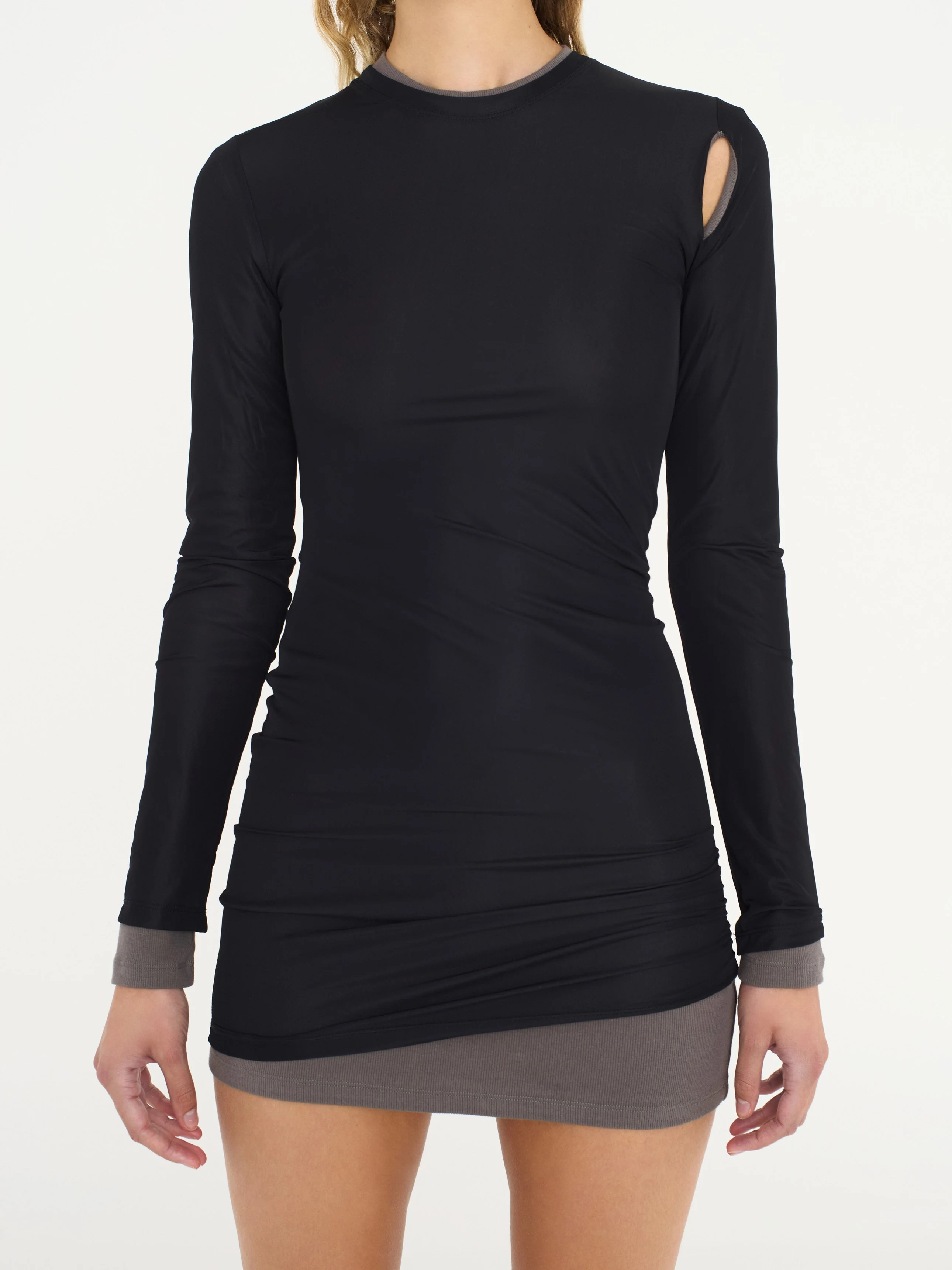 Christopher Esber - Sheer Overlay Peephole Rib Dress - Image 2