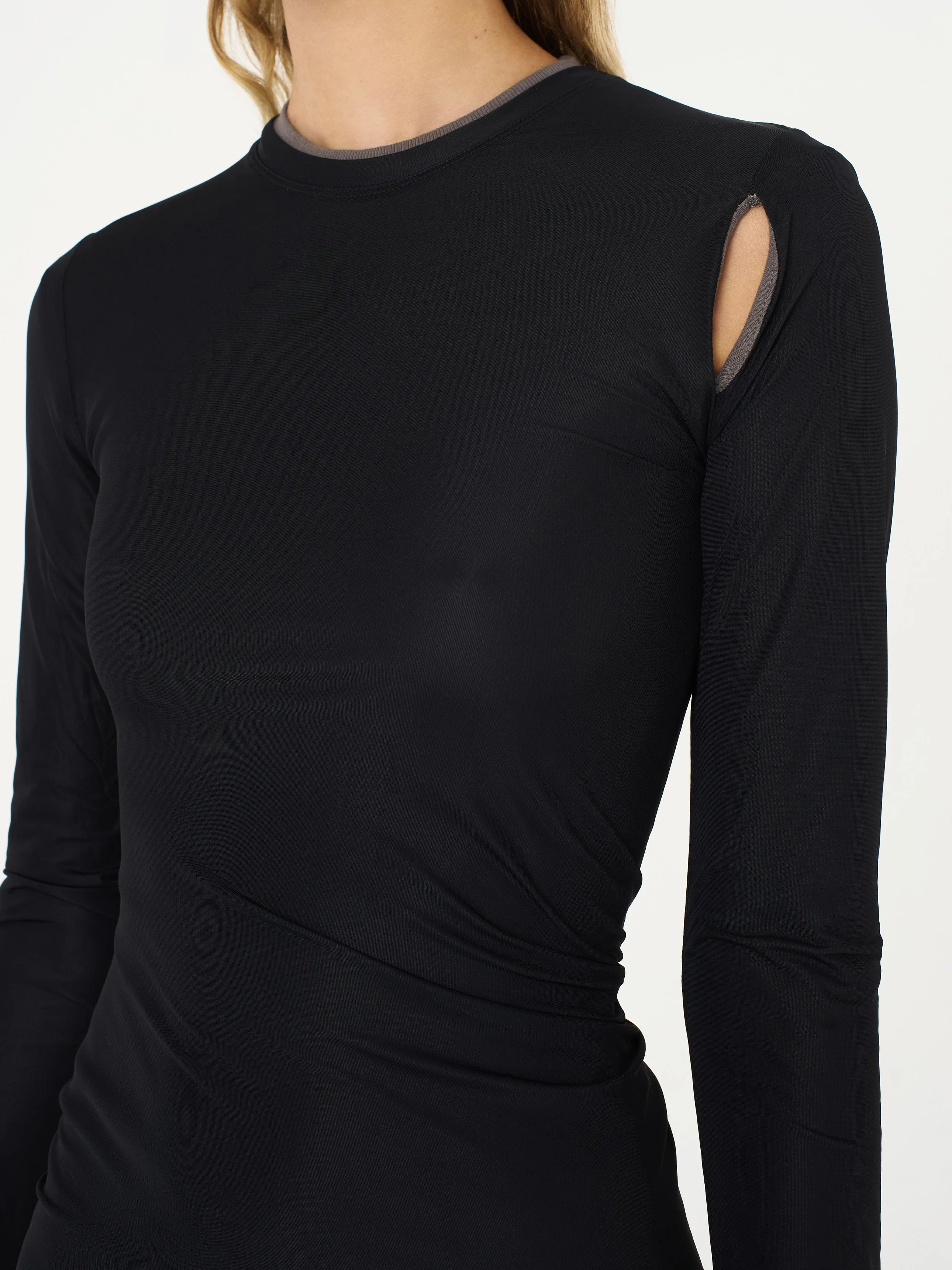 Christopher Esber - Sheer Overlay Peephole Rib Dress - Image 4