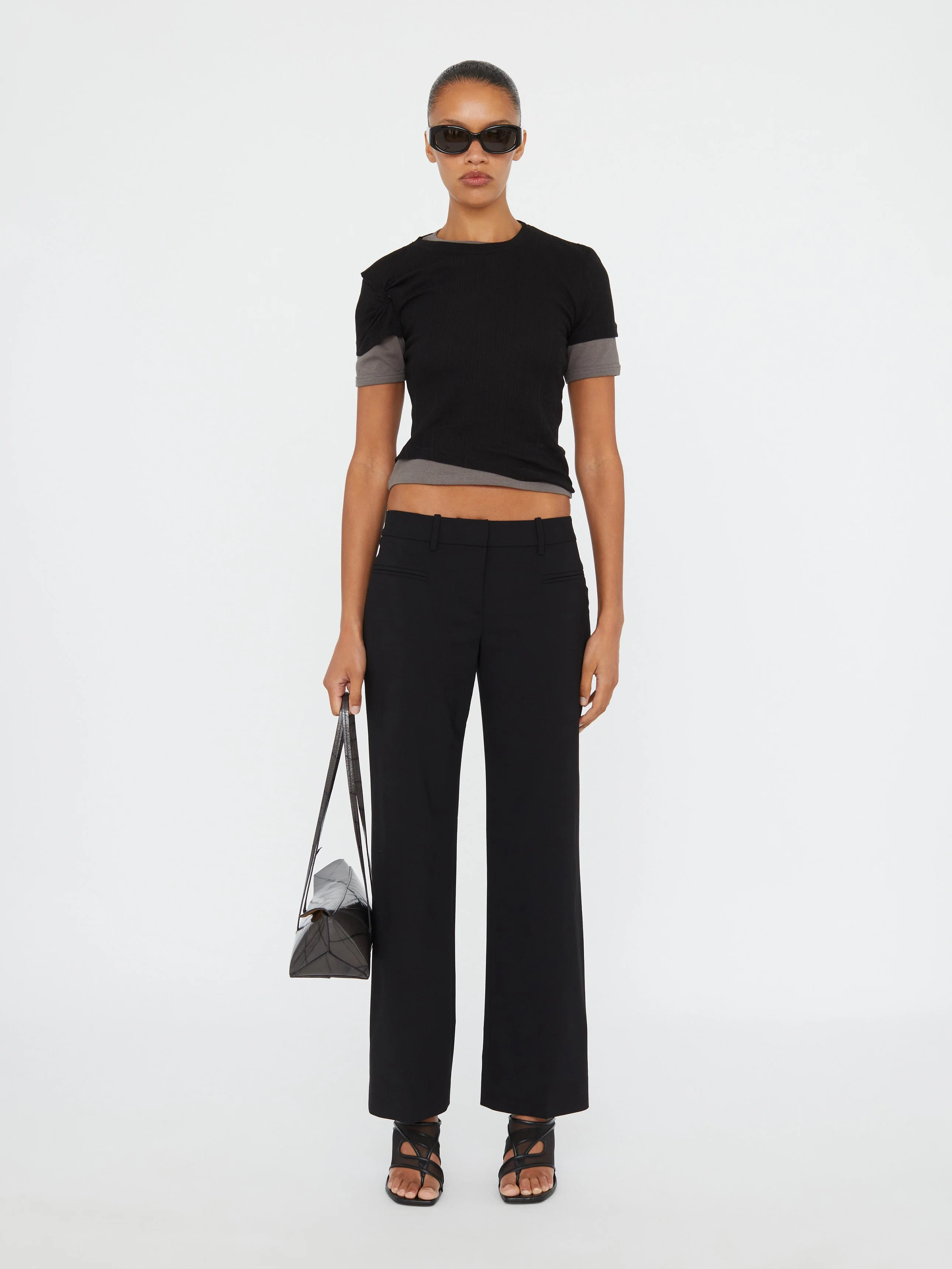 Christopher Esber - Sheer Ribbed Overlay Loophole Tee - Image 2