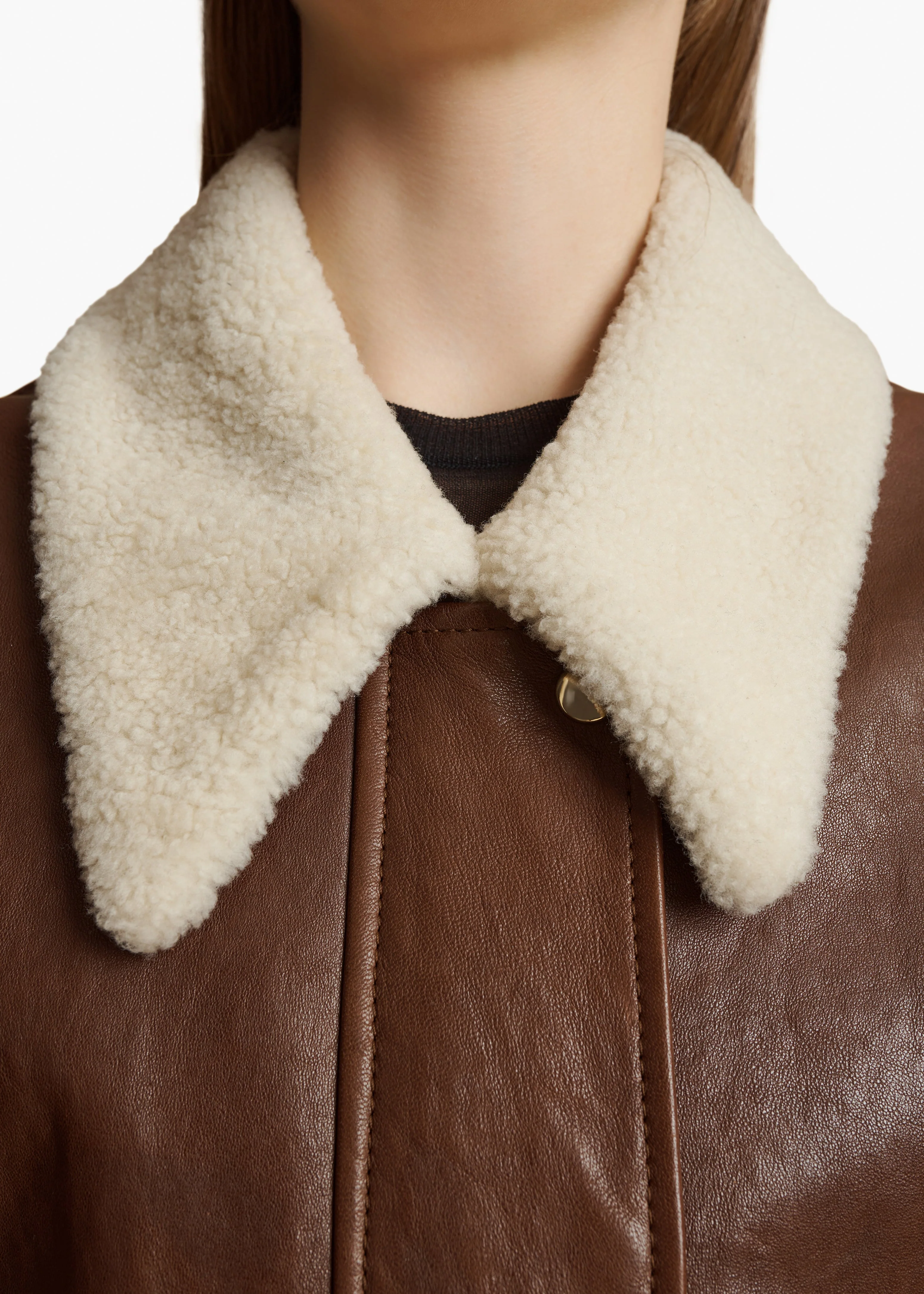 Khaite - Shellar Jacket in Classic Brown Leather - Image 13