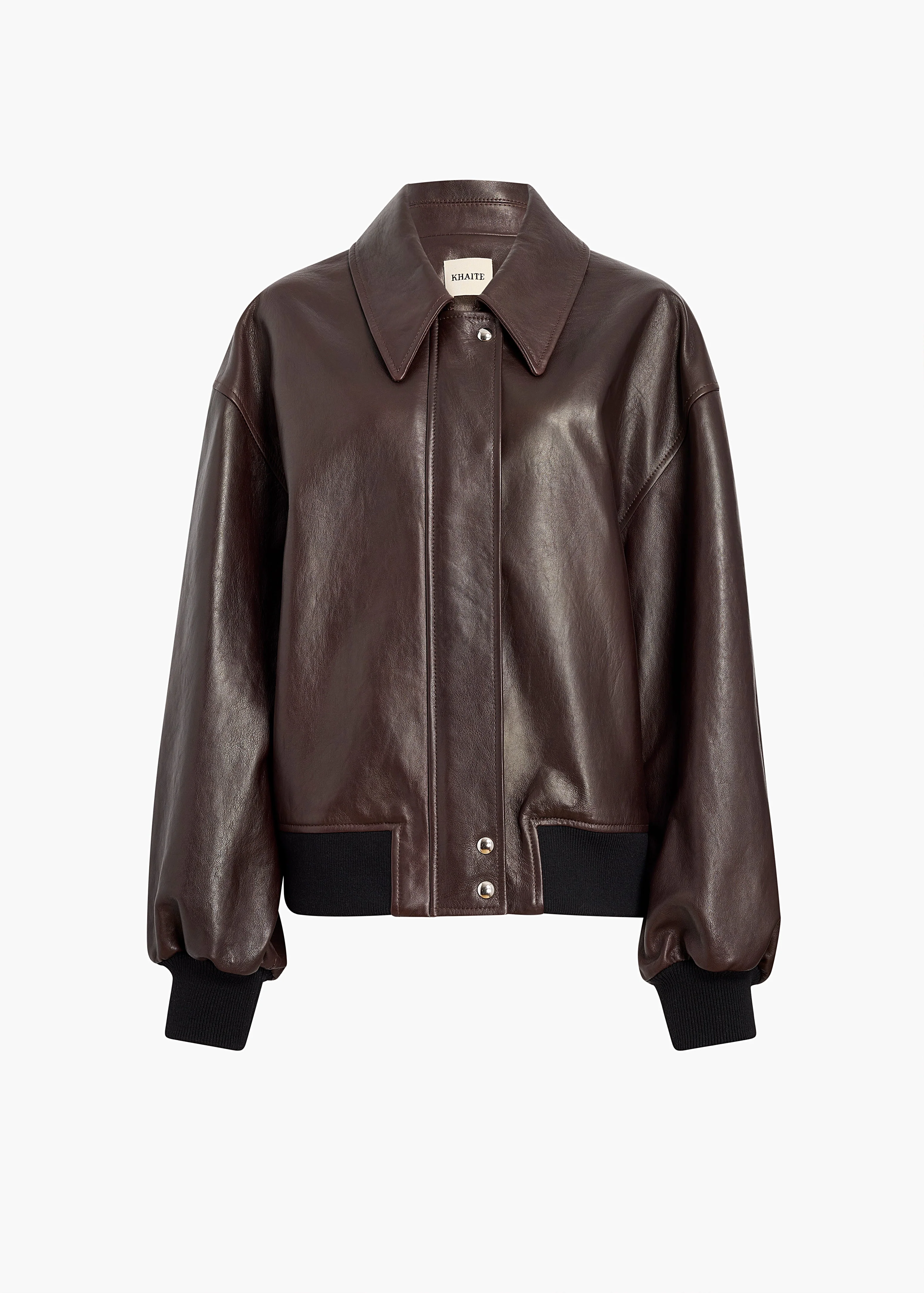 Khaite - Shelman Jacket in Dark Brown Leather - Image 8