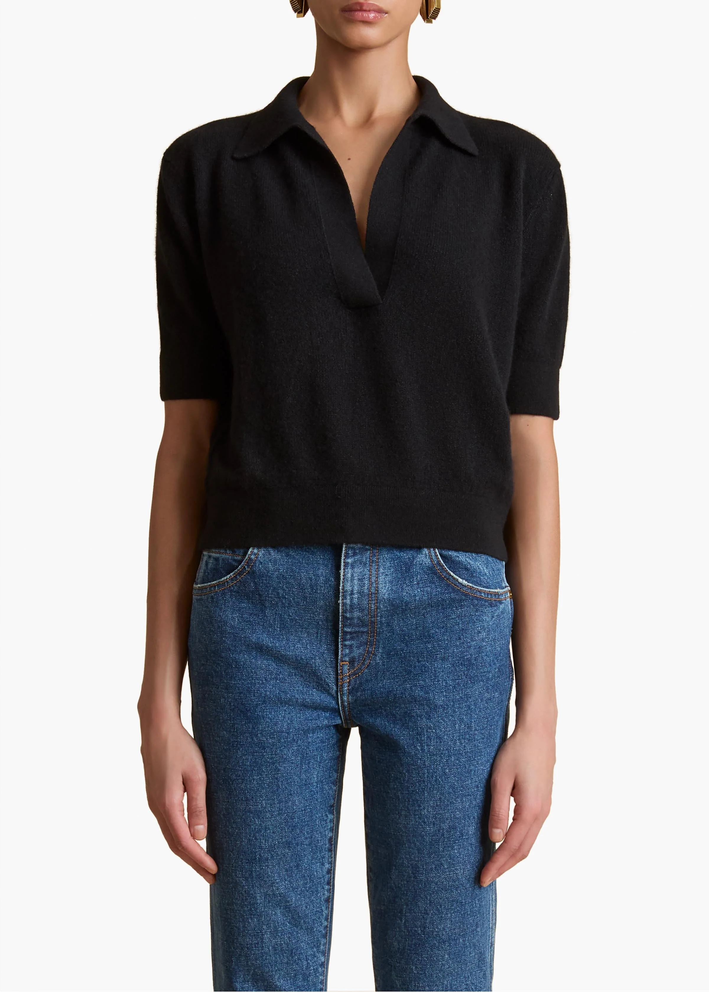 Khaite - Shrunken Jo Sweater in Black - Image 3