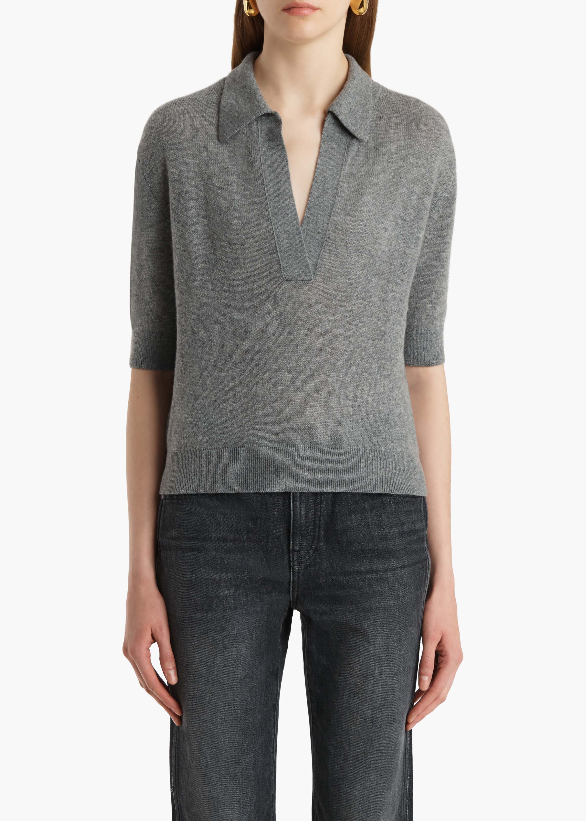 Khaite - Shrunken Jo Sweater in Warm Grey - Image 10