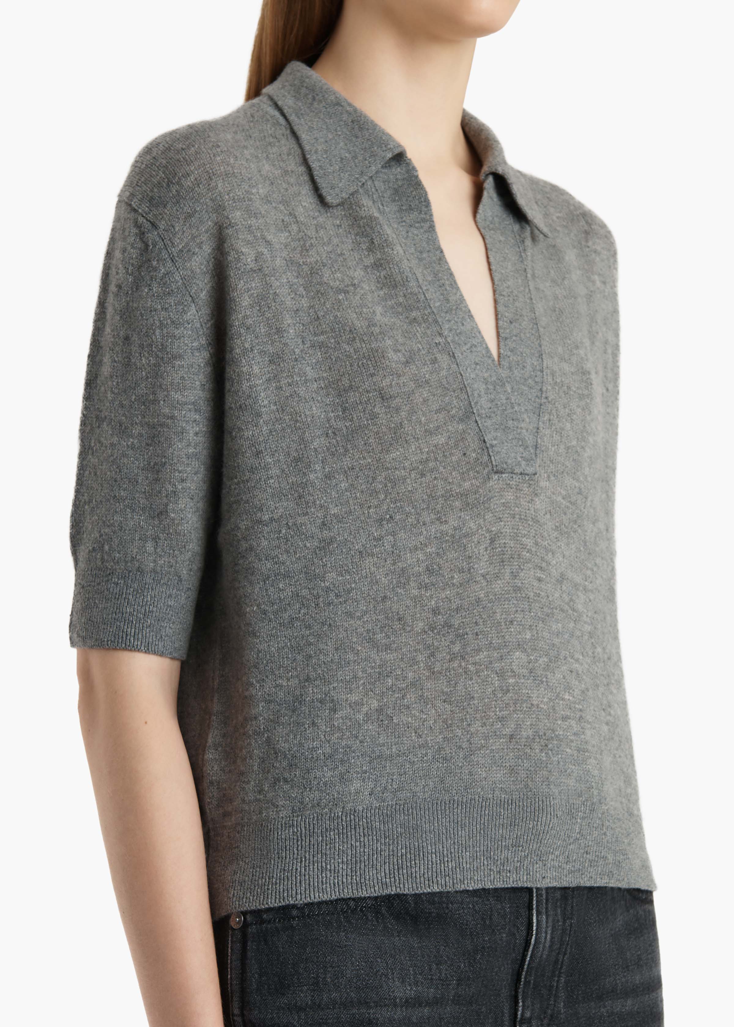 Khaite - Shrunken Jo Sweater in Warm Grey - Image 13