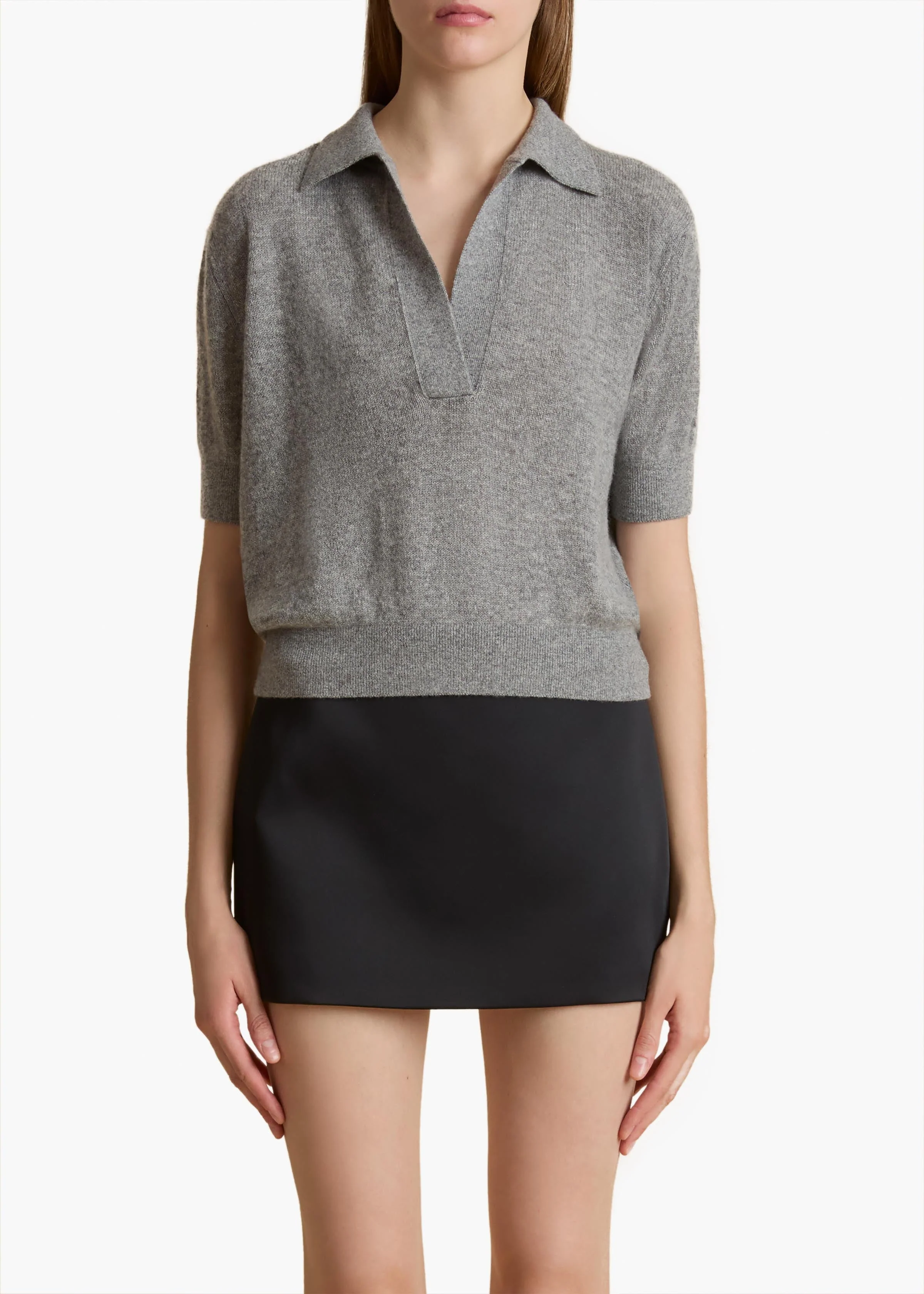 Khaite - Shrunken Jo Sweater in Warm Grey - Image 3