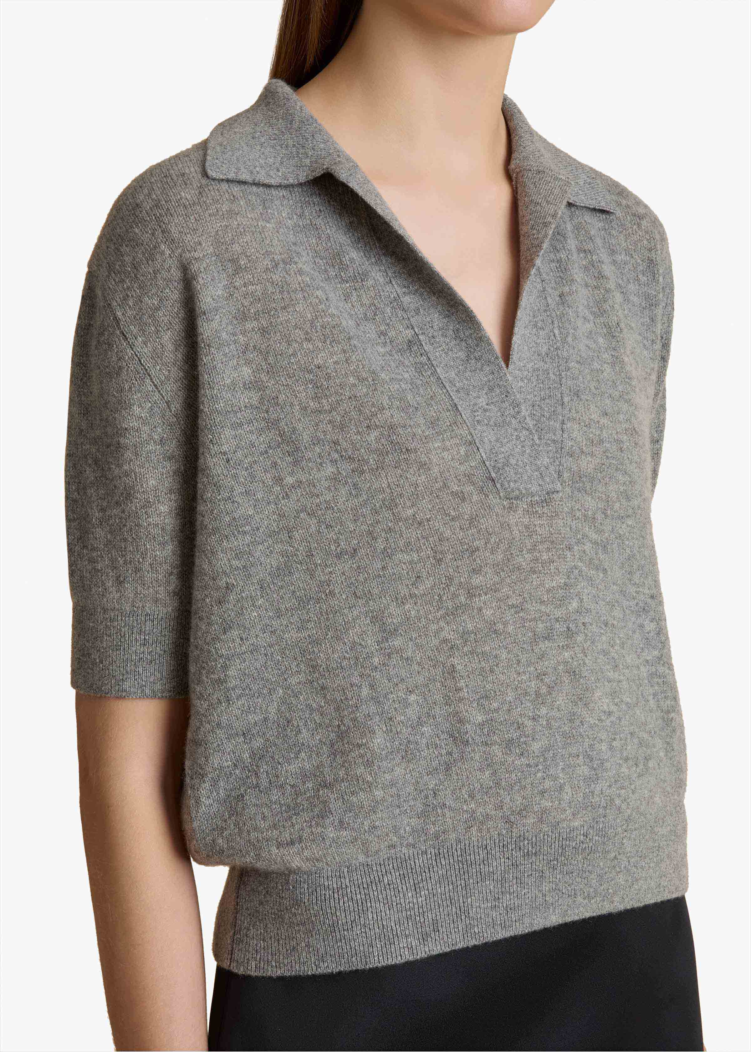 Khaite - Shrunken Jo Sweater in Warm Grey - Image 5