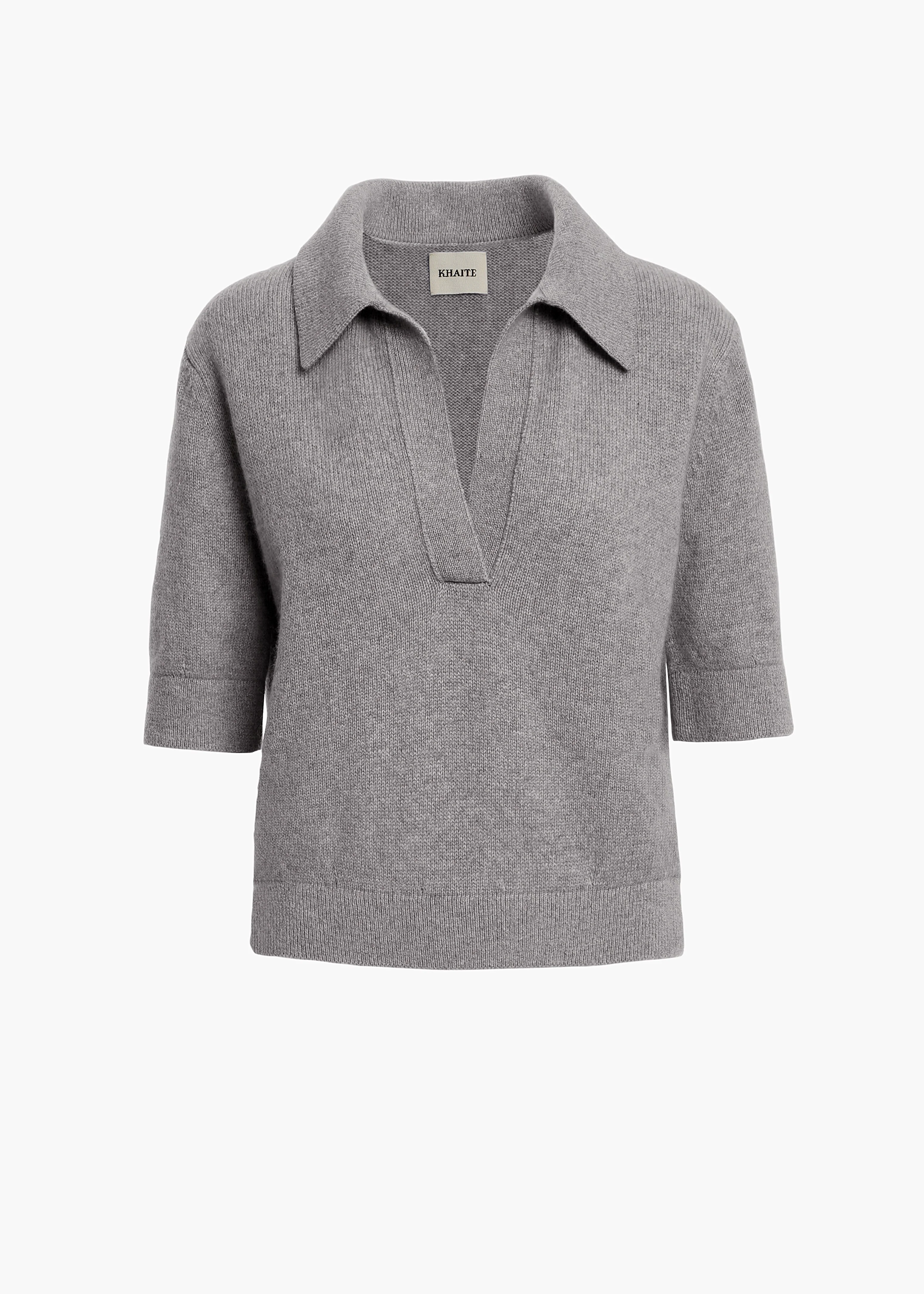 Khaite - Shrunken Jo Sweater in Warm Grey - Image 8
