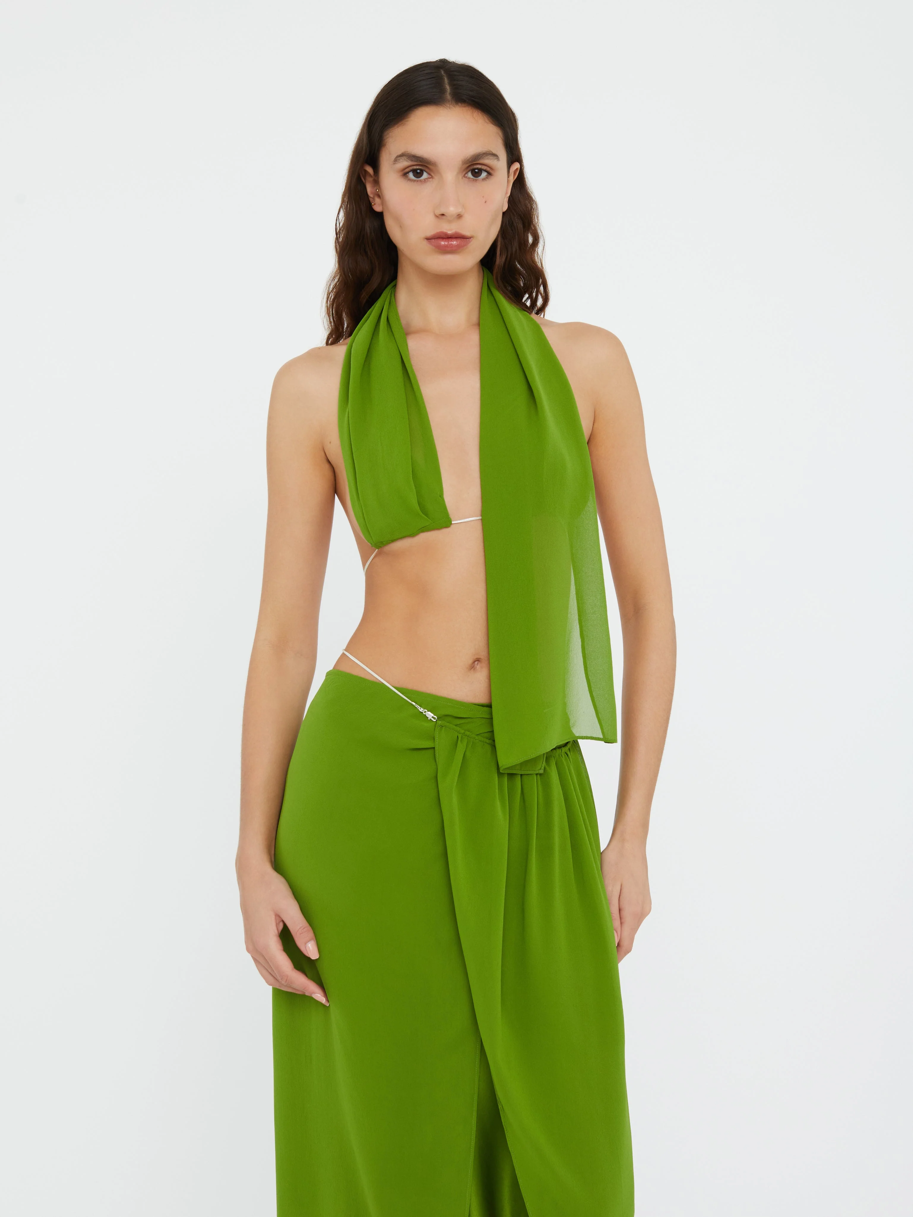 Christopher Esber - Silk Scarf Chain Bra Top