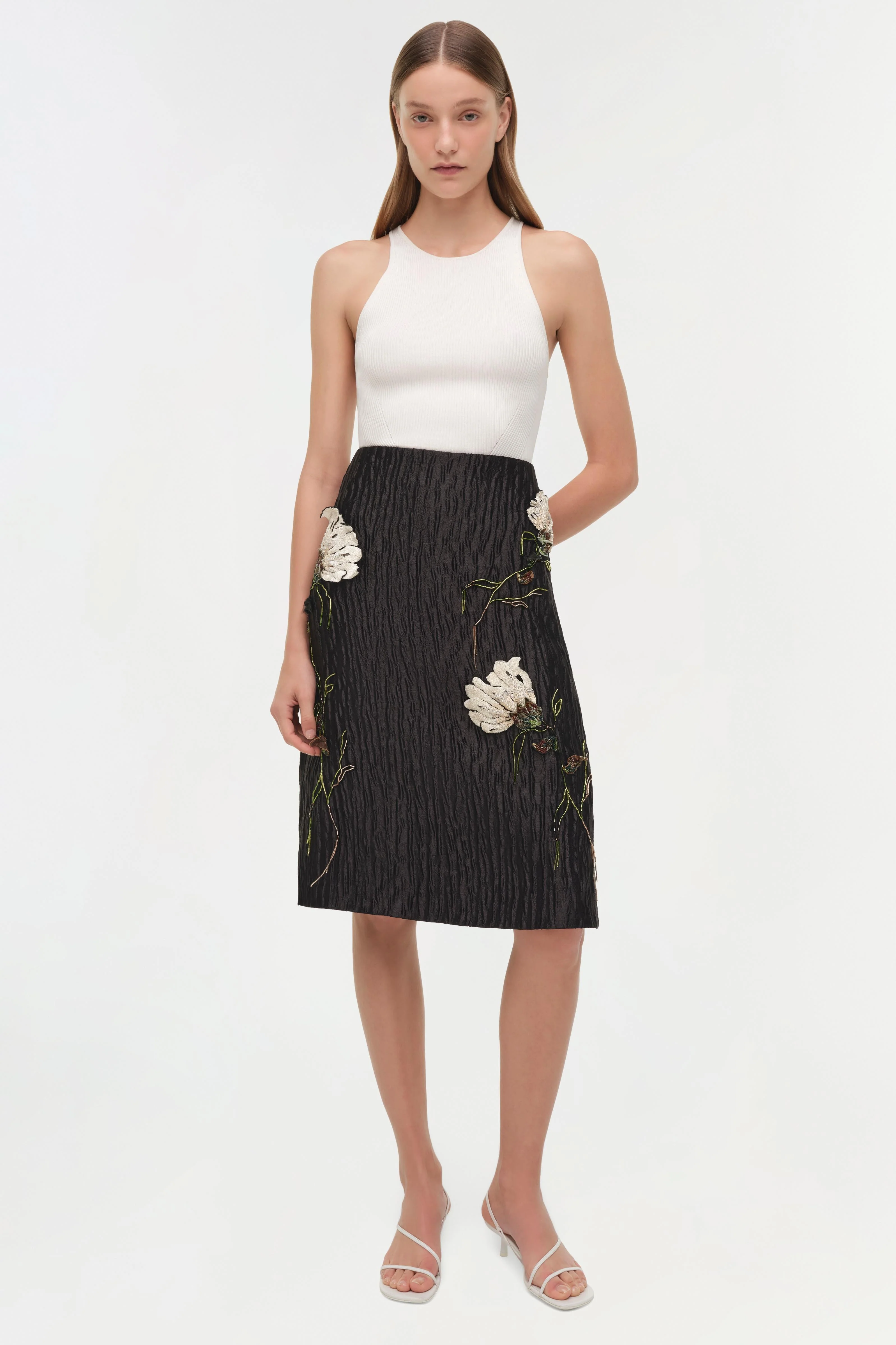 Simkhai - Arla Floral Jacquard Midi Skirt - Image 2