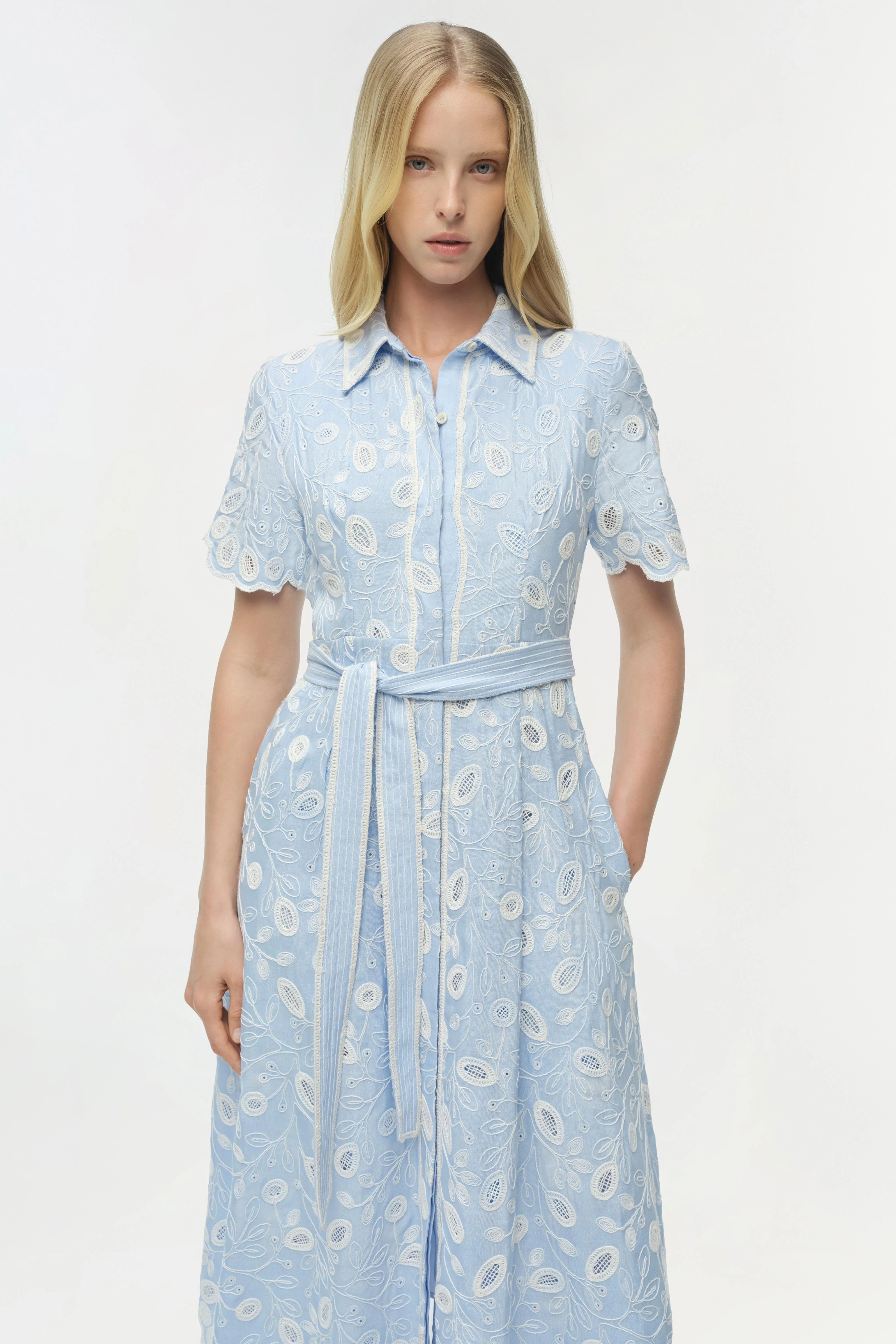 Simkhai - Audria Belted Linen Midi Dress - Image 3