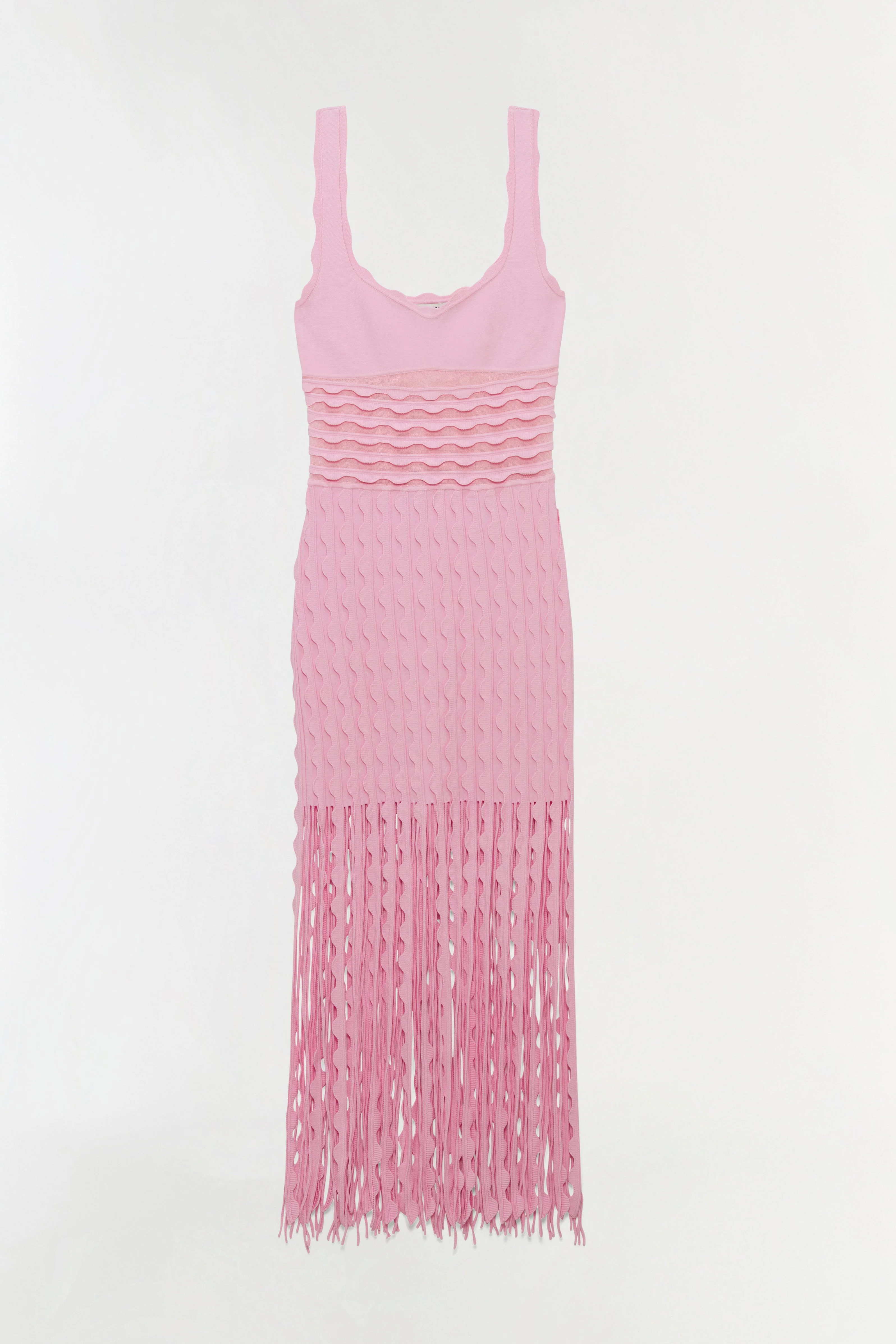Simkhai - Brionne Scalloped Knit Midi Dress