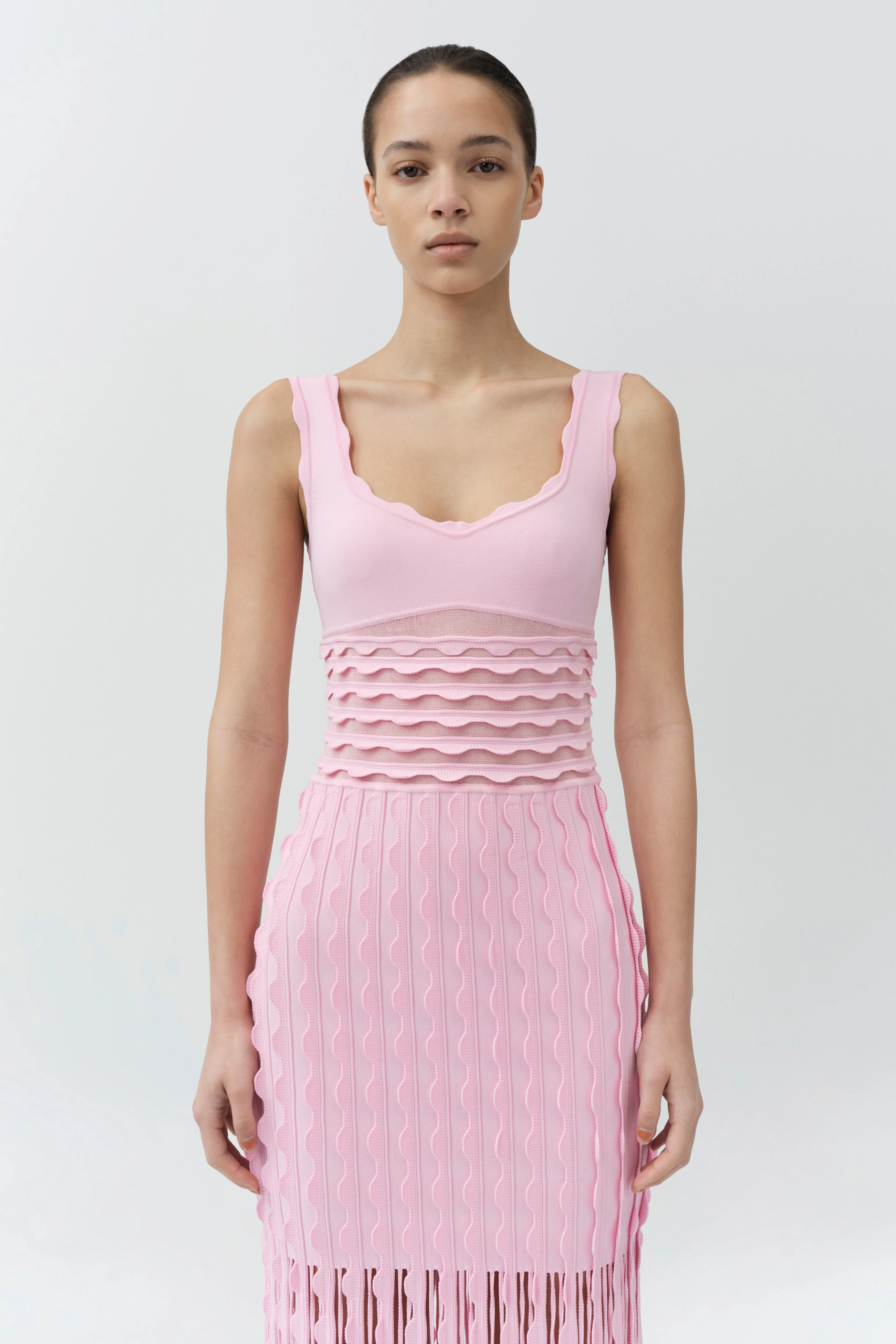 Simkhai - Brionne Scalloped Knit Midi Dress - Image 3