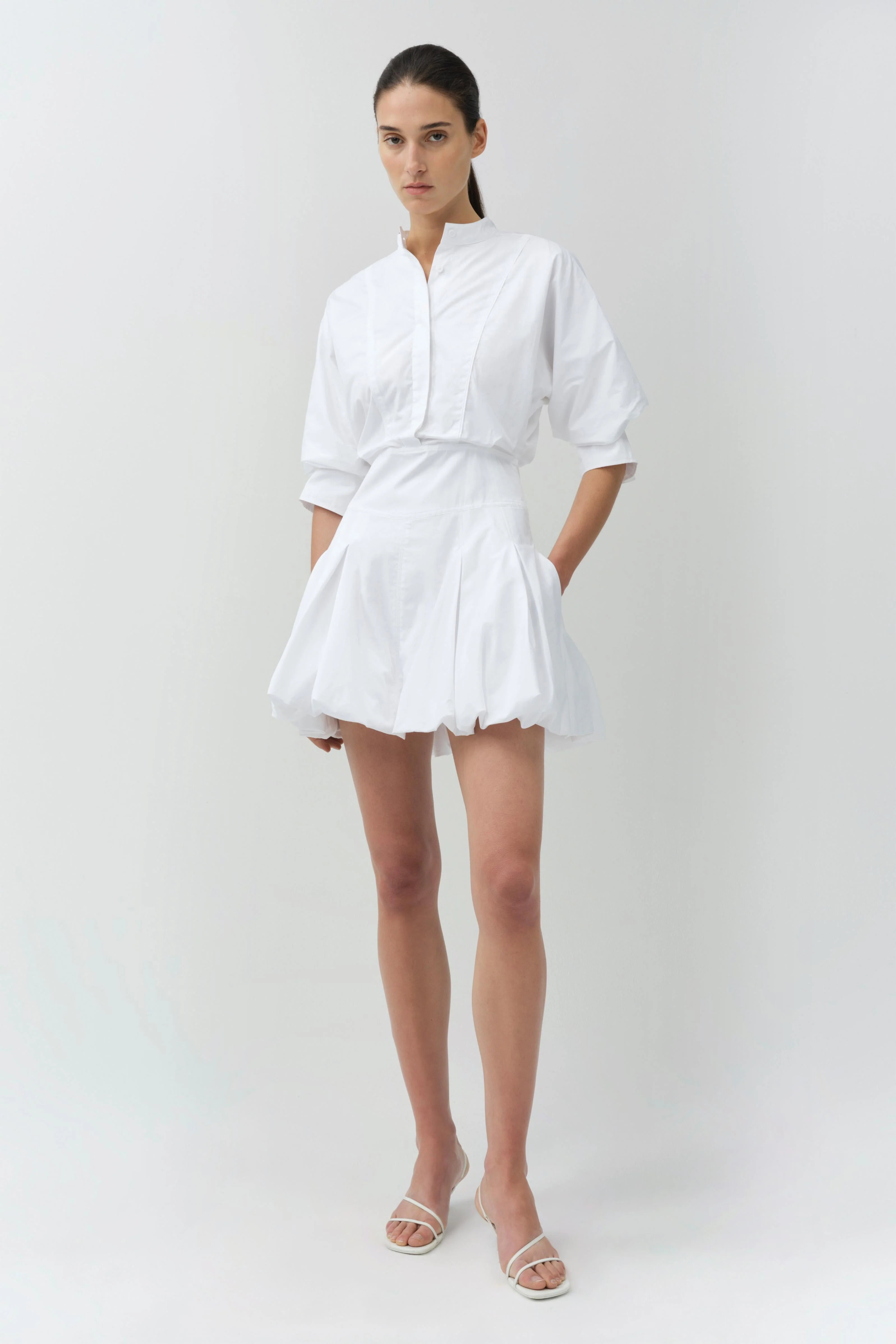 Simkhai - Effie Cotton Bubble Mini Dress - Image 4