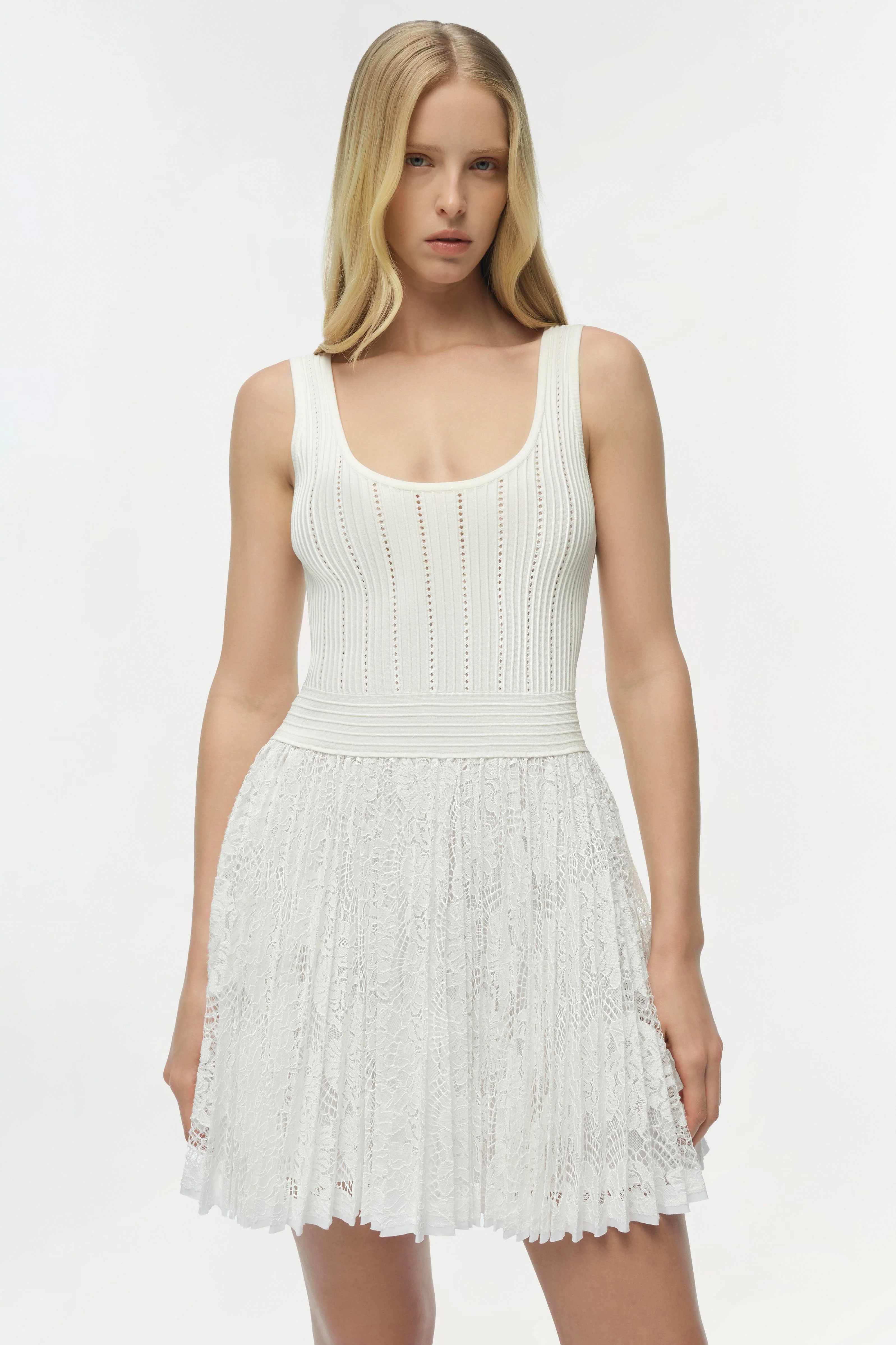 Simkhai - Ellis Knit Lace Mini Dress - Image 3
