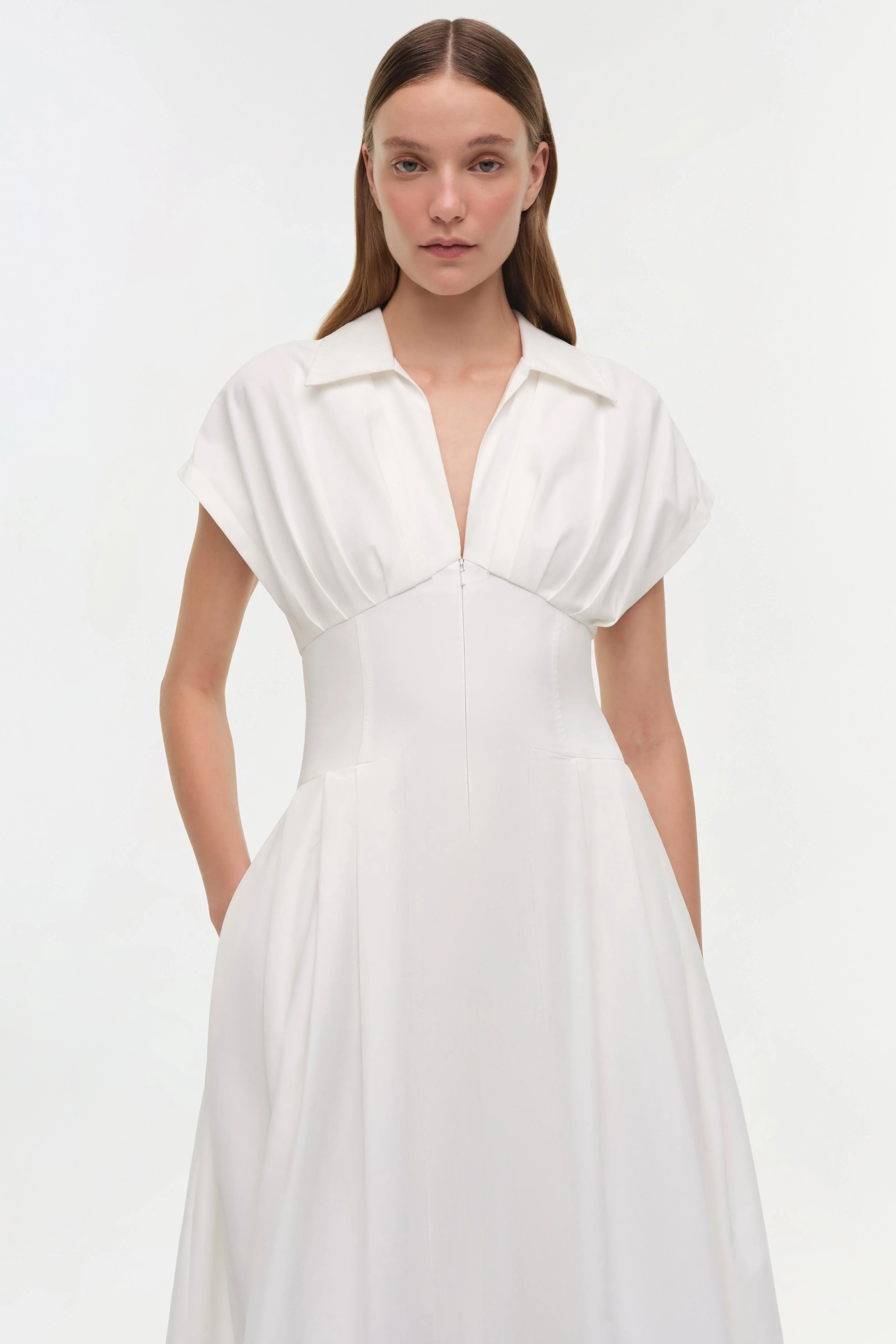 Simkhai - Farlow Cotton Faille Midi Dress - Image 4