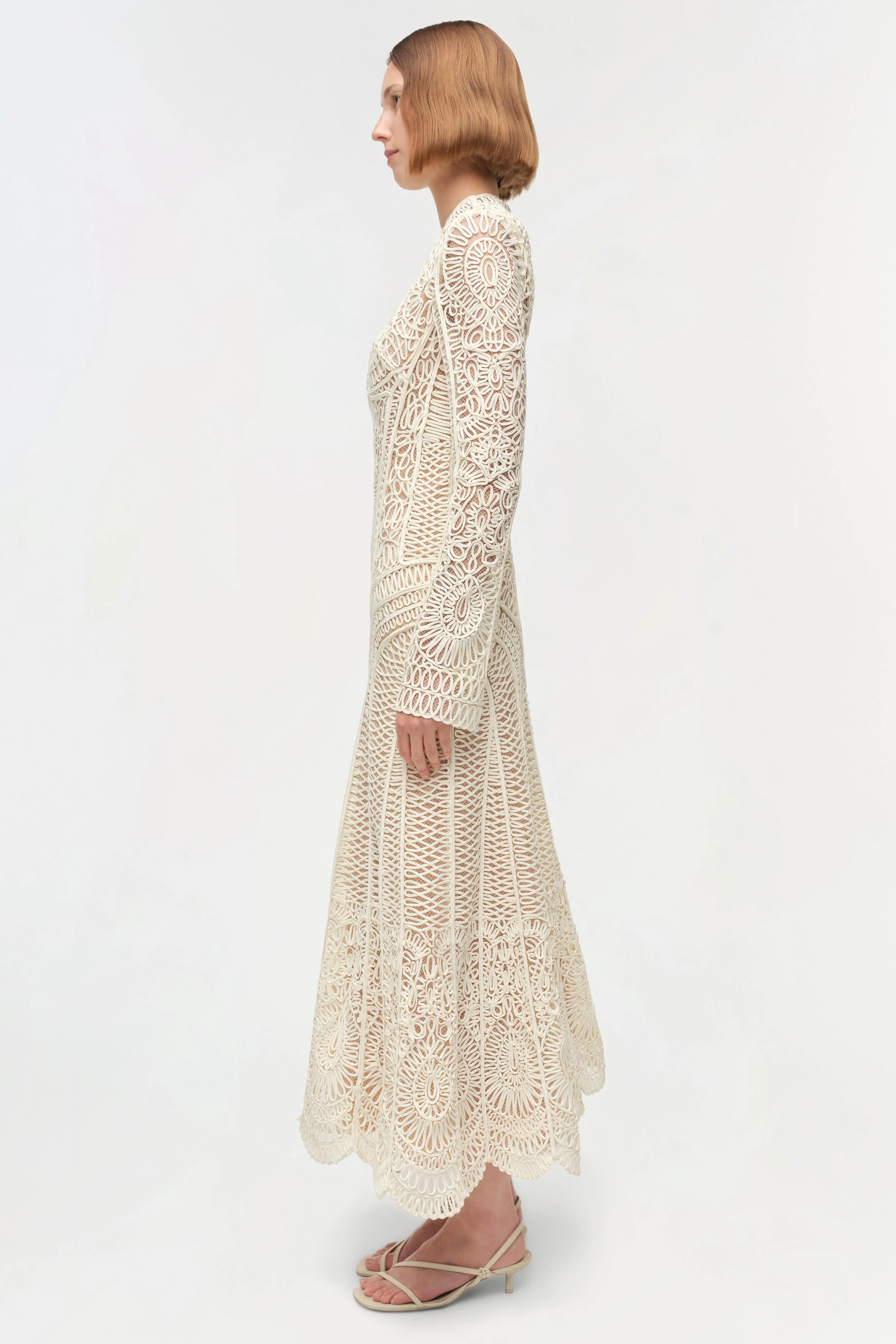Simkhai - Fiona Guipure Midi Dress - Image 6